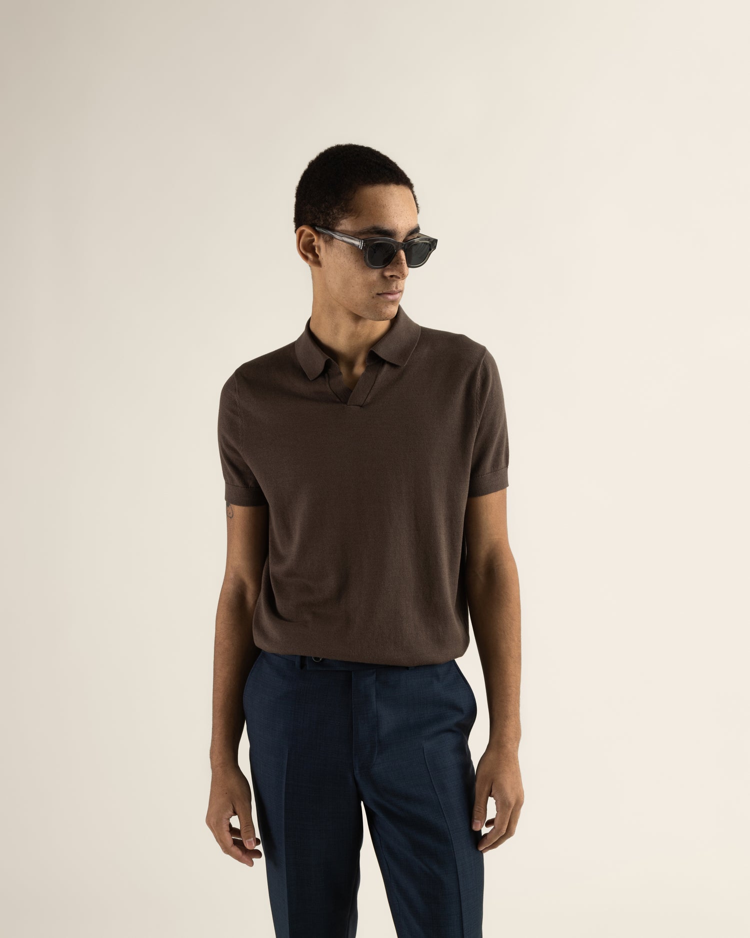 Polo Shirt in Dark Brown