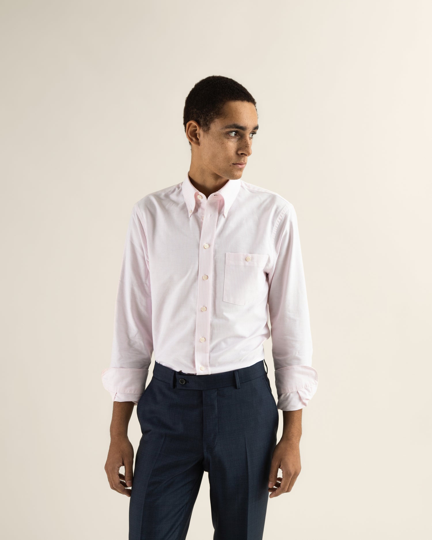 Casual Pink Stripes Oxford Shirt