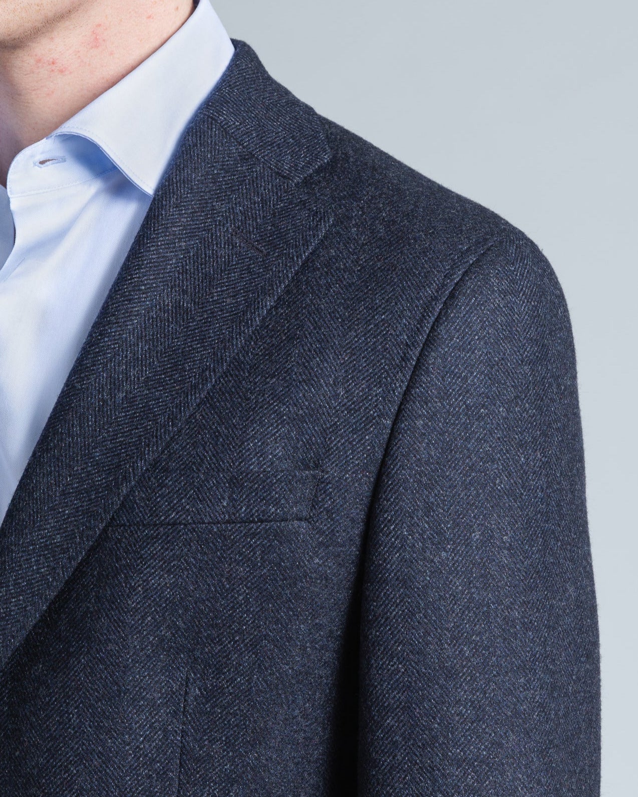 Dark Blue Herringbone Blazer (10271960924490)