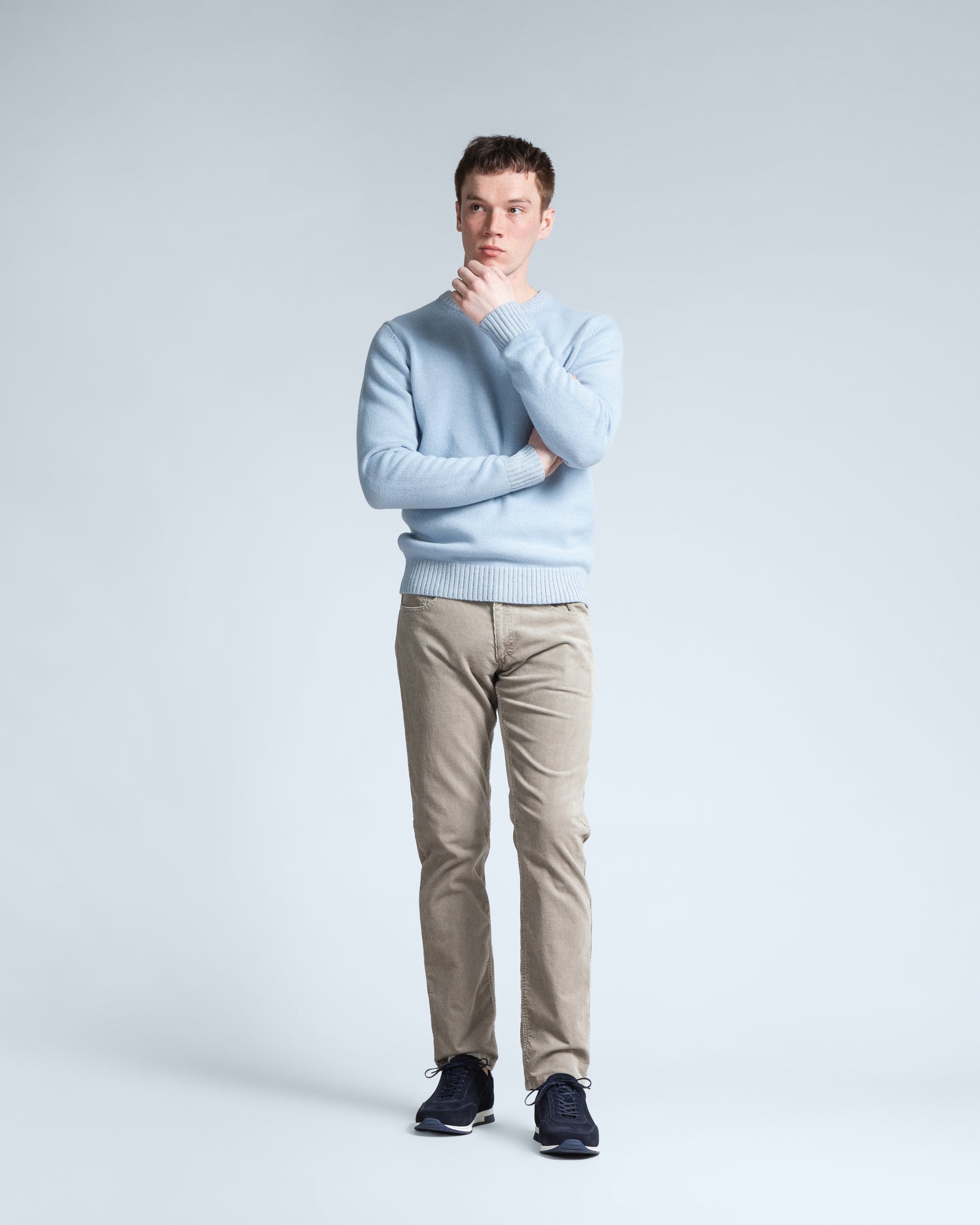 Crew Neck Jumper in Light Blue (10282016375114)