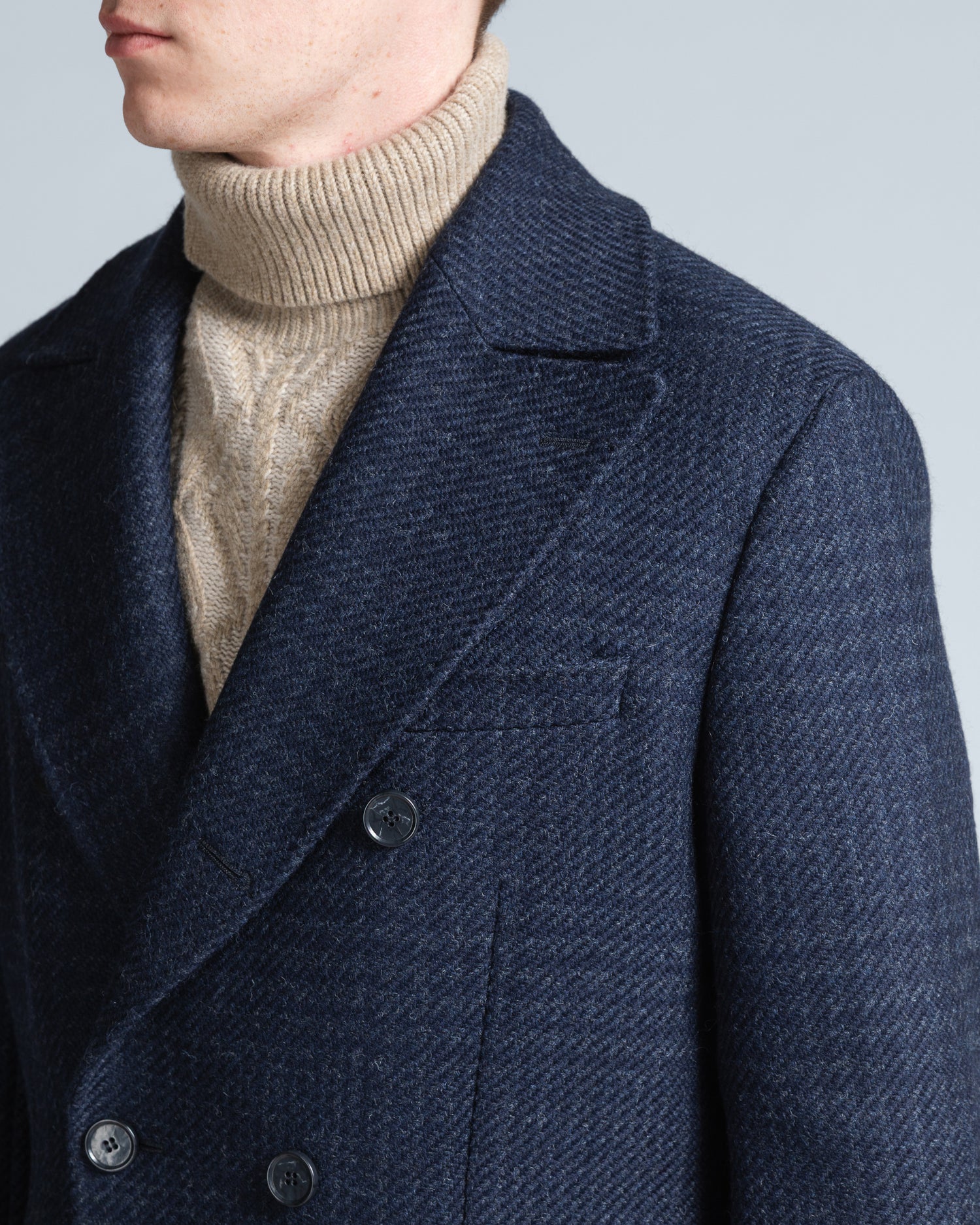Glencheck Overcoat in Dark Blue (10277268422986)