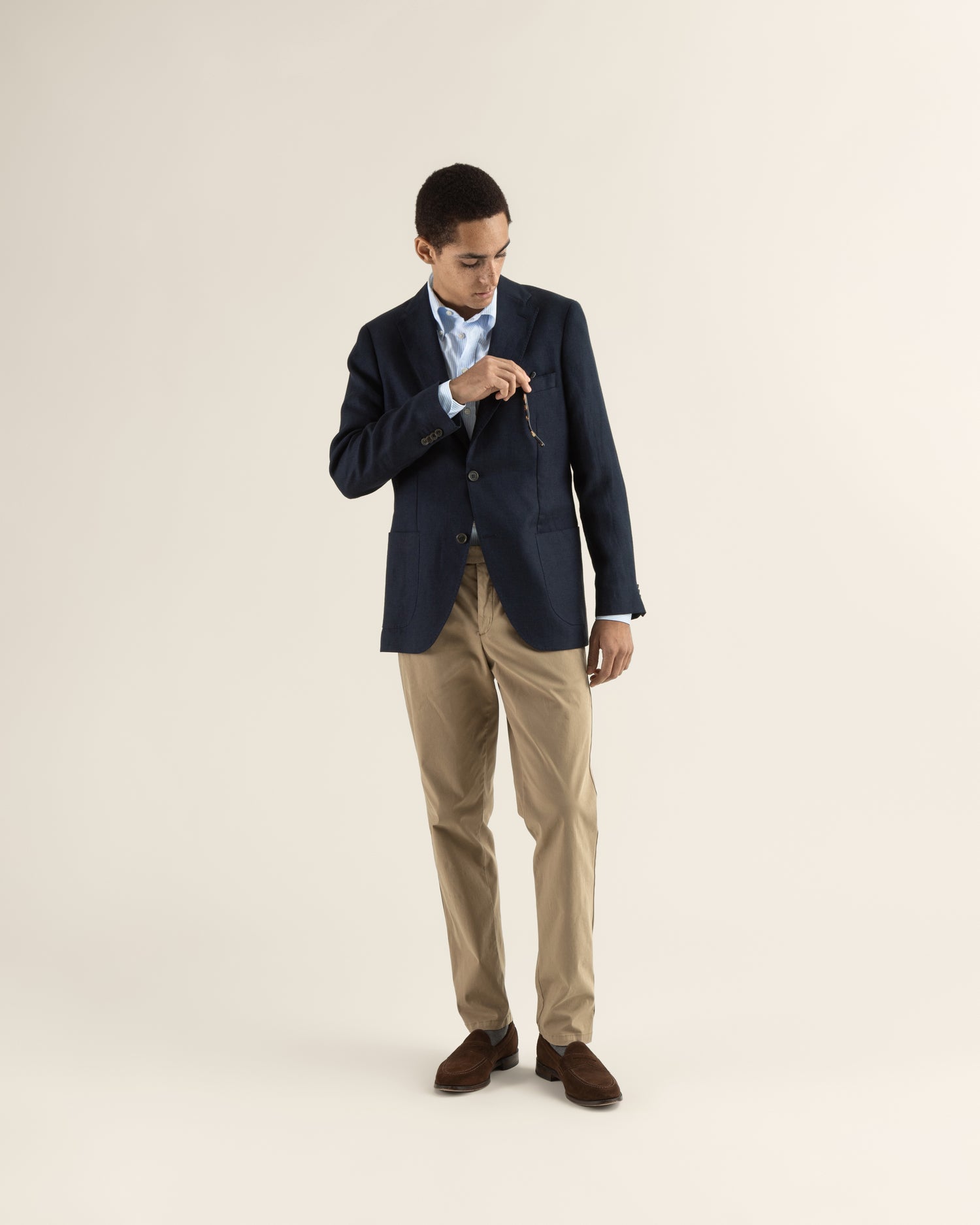 Linen Blazer in Navy