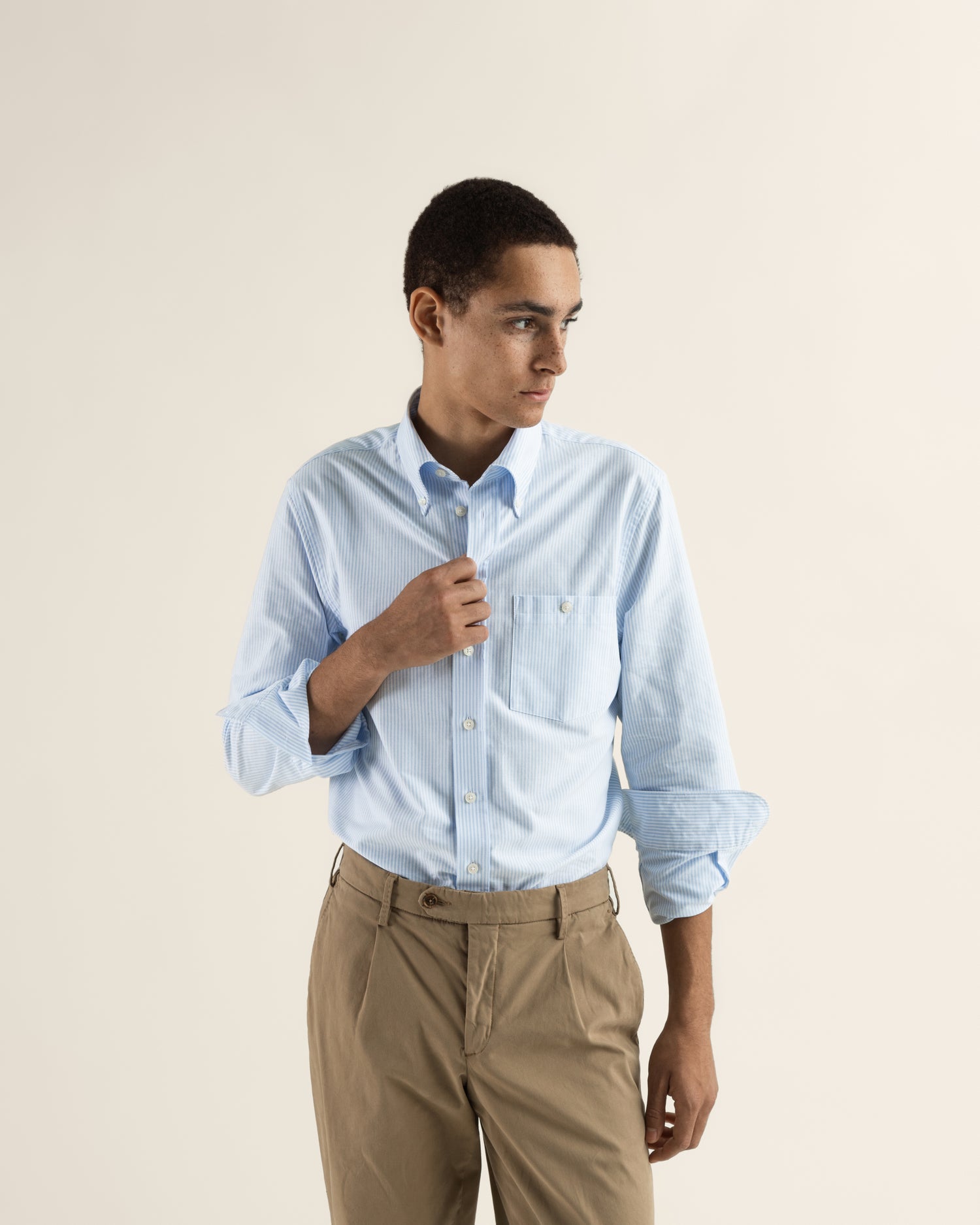 Casual Blue Stripes Oxford Shirt