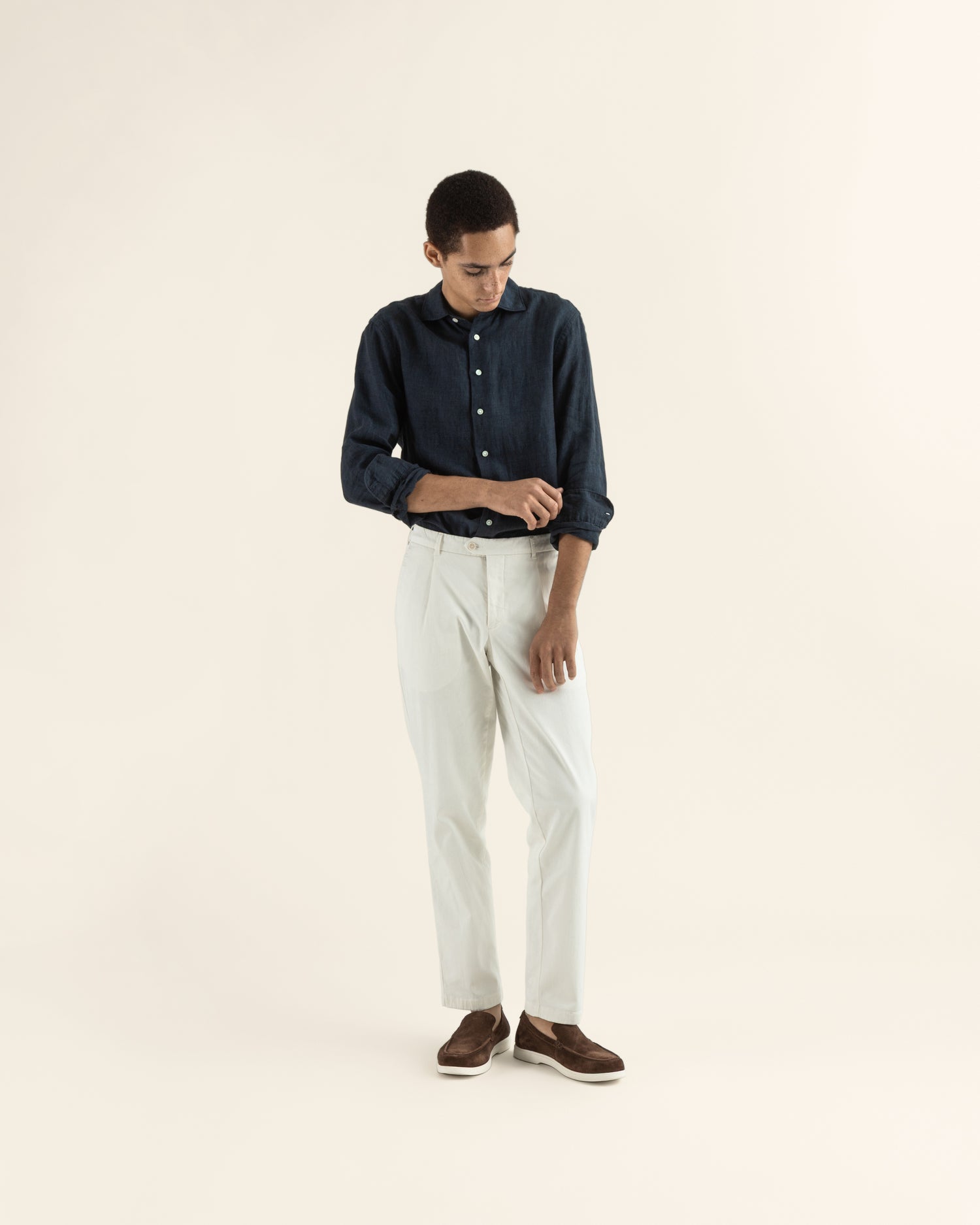 Navy Linen Shirt
