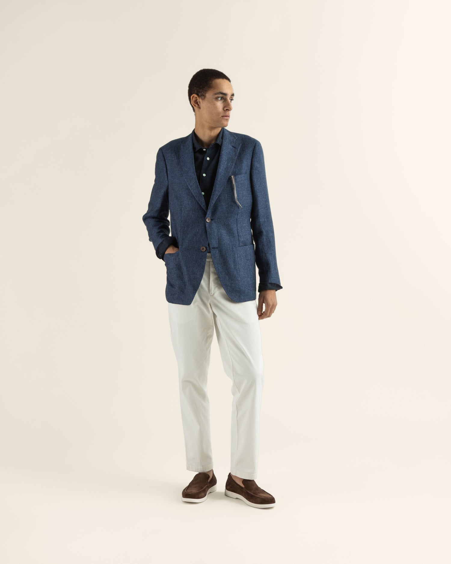 Linen Blazer in Blue
