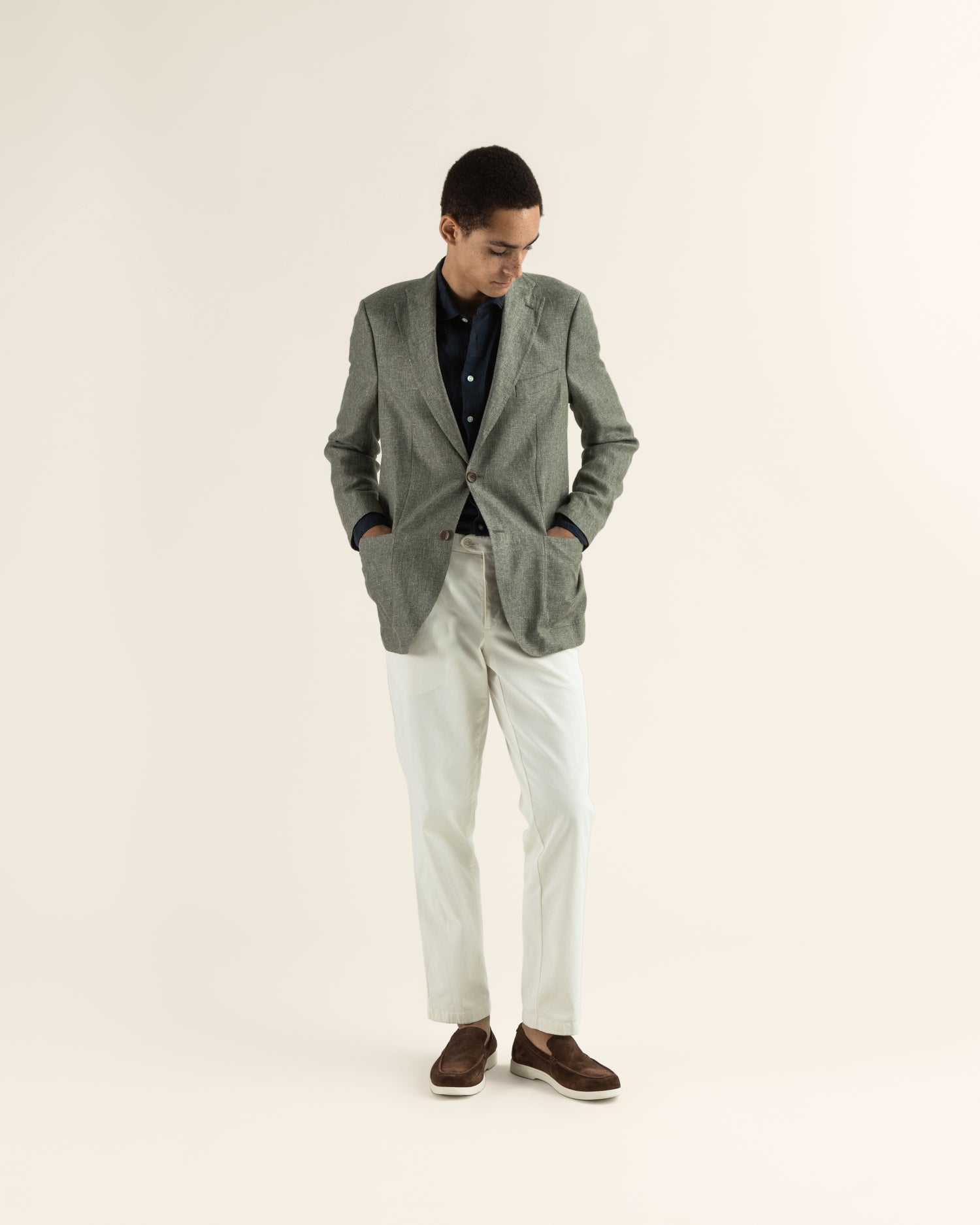 Linen Blazer in Green