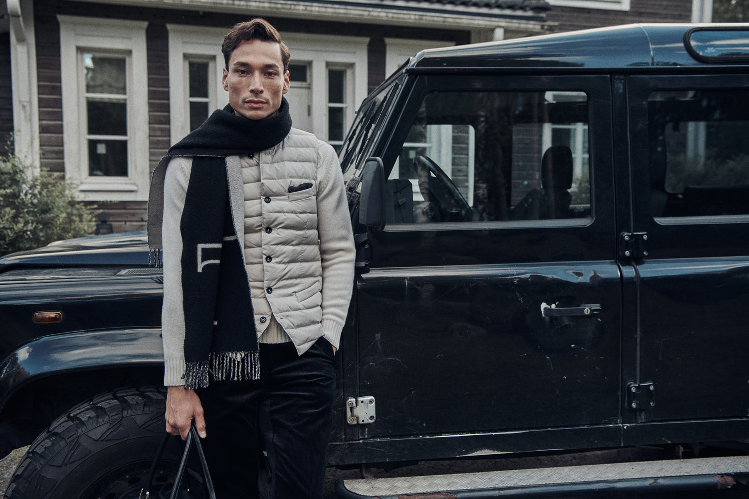 Black Wool Scarf with Turo Logo (7856579674334)