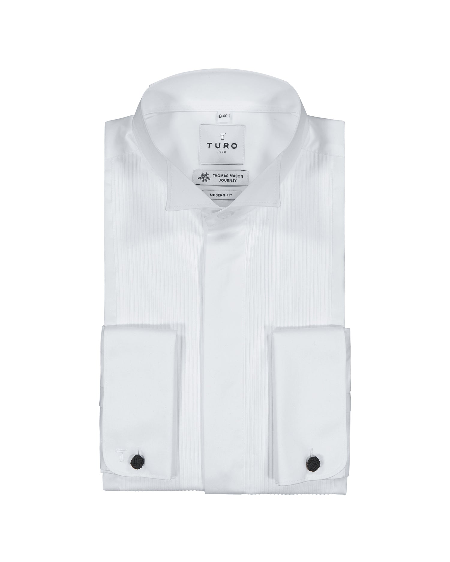 Modern fit Tuxedo shirt in Thomas Mason journey (8554389471562)