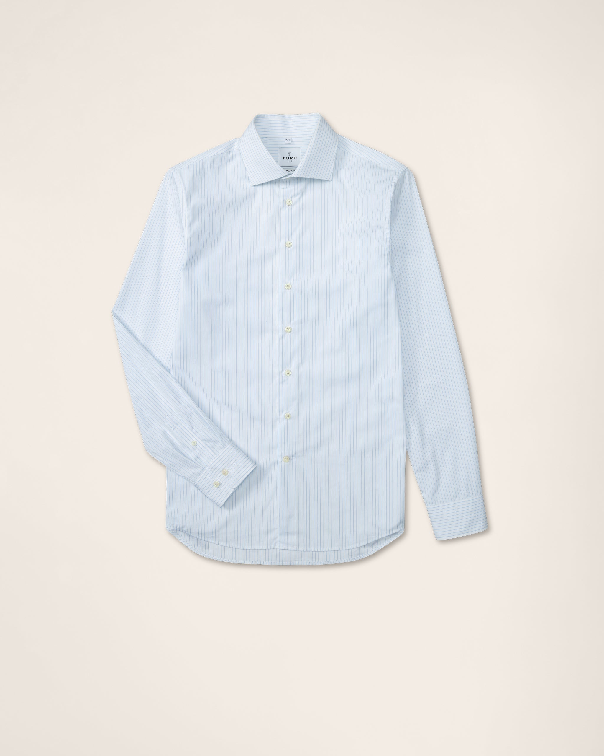 White Pinstripe Shirt in Thomas Mason Cotton – Turo