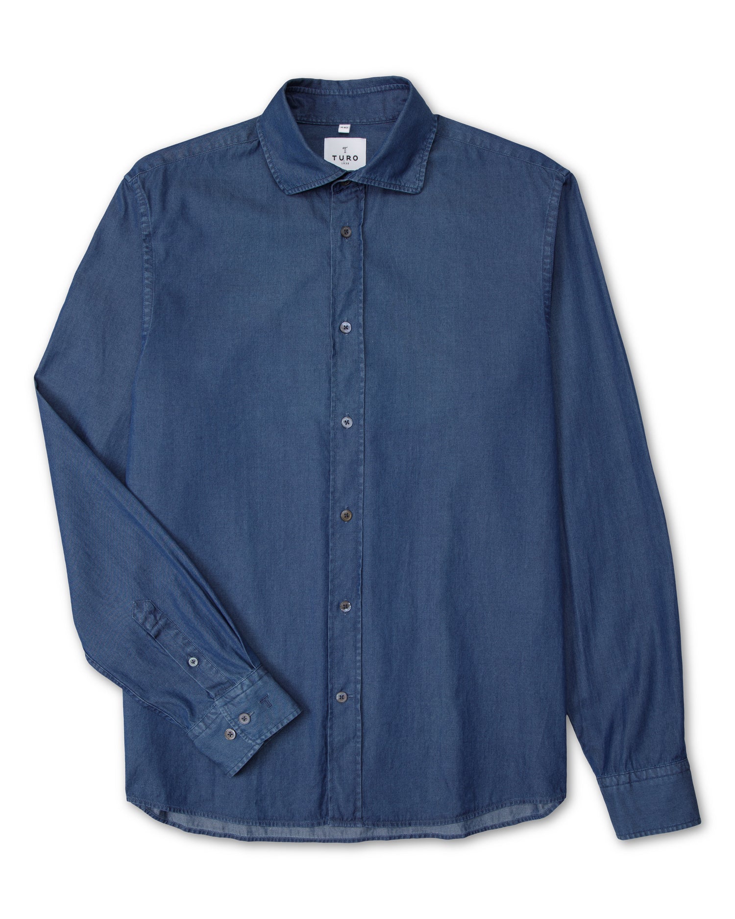 Blue Chambray Shirt in Slim fit (8458959126858)