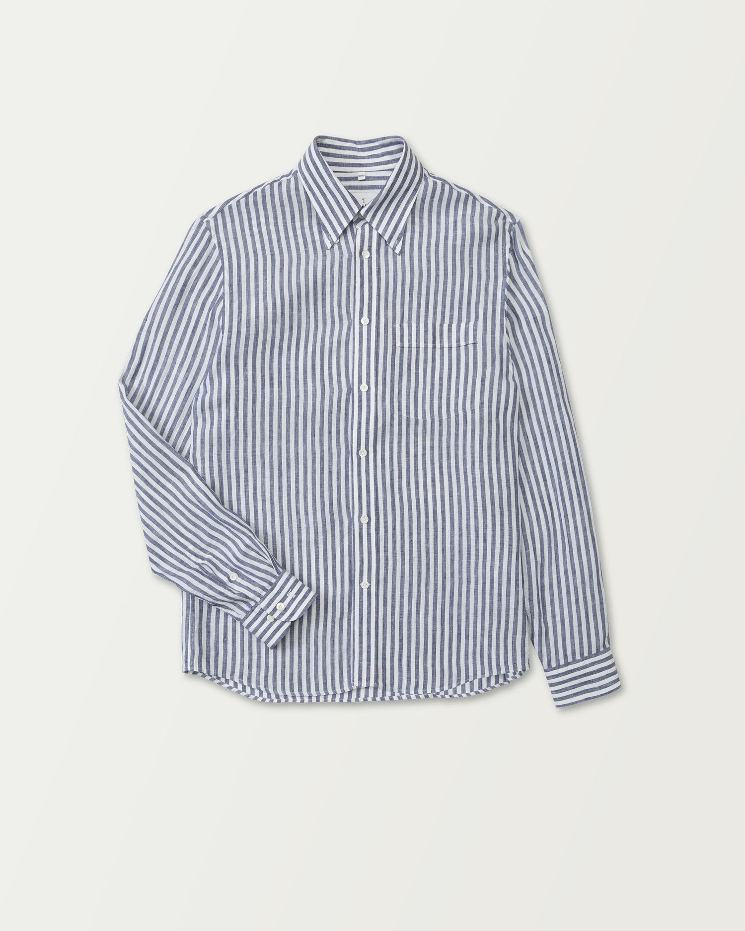 Navy & White Stripe Linen Shirt (8669805936970)