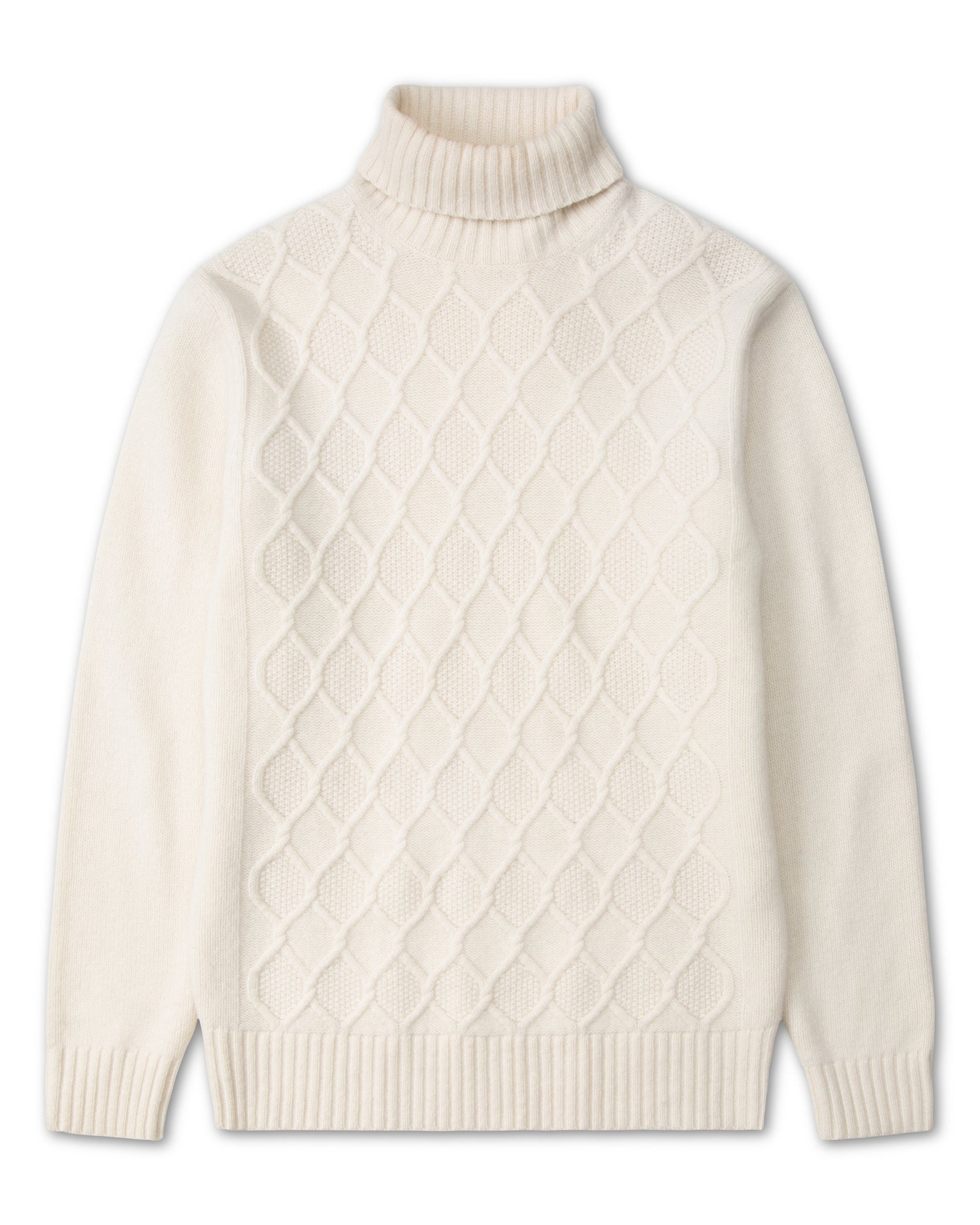 Chunky Wool Cable Ivory Rollneck (7787380048094)