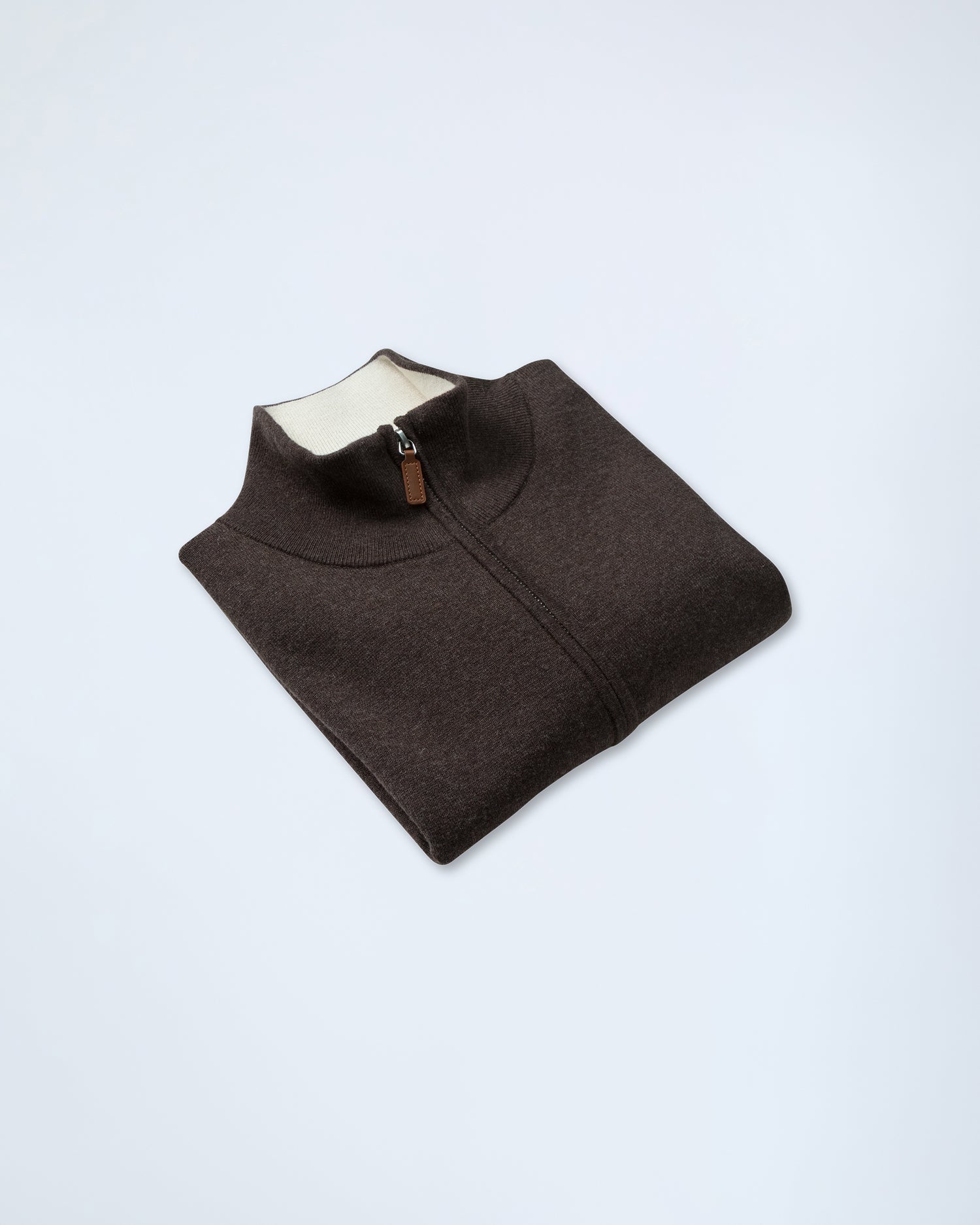 Zip-up Sweater in Dark Brown (10259262636362)
