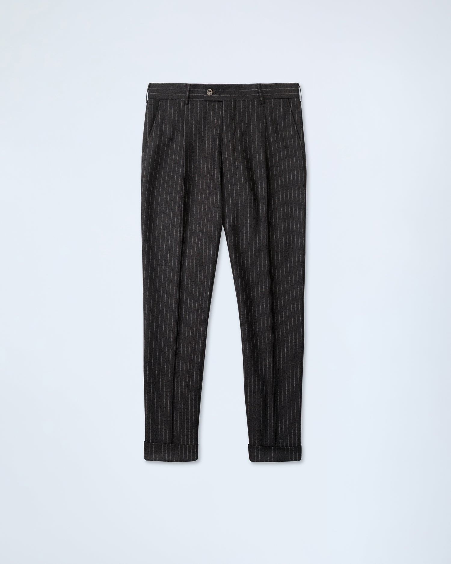 Exclusive Pinstripe Trousers in Dark Brown (10269479272778)