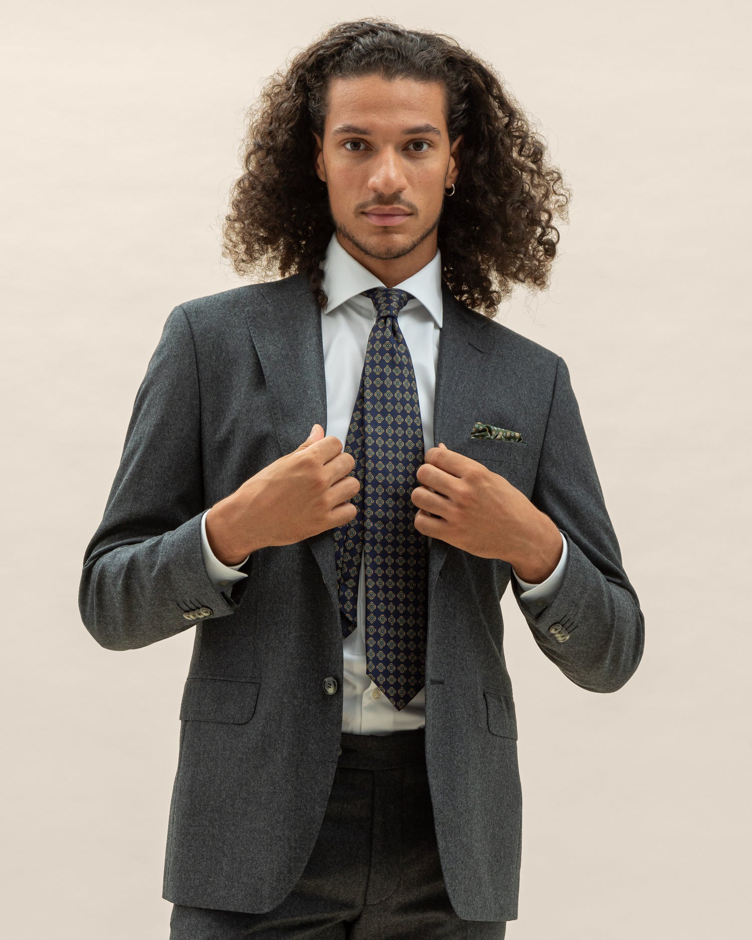 Charcoal Grey Flannell Suit (8482165588298)