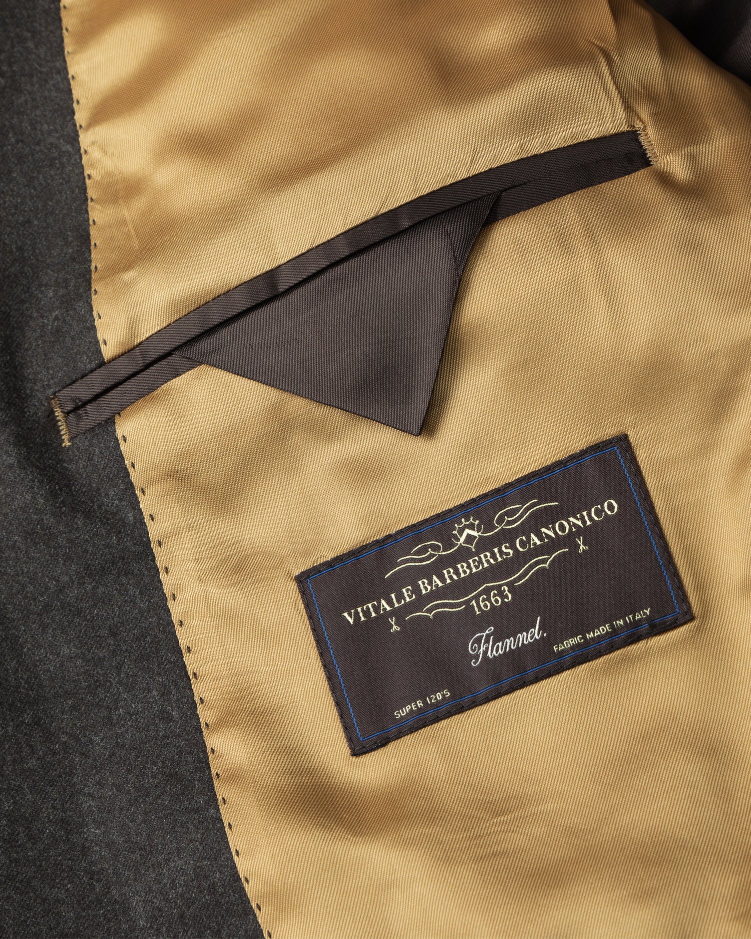Brown Vitale Barberis Premium Flannel Wool Modern fit Jacket (8456517550410)