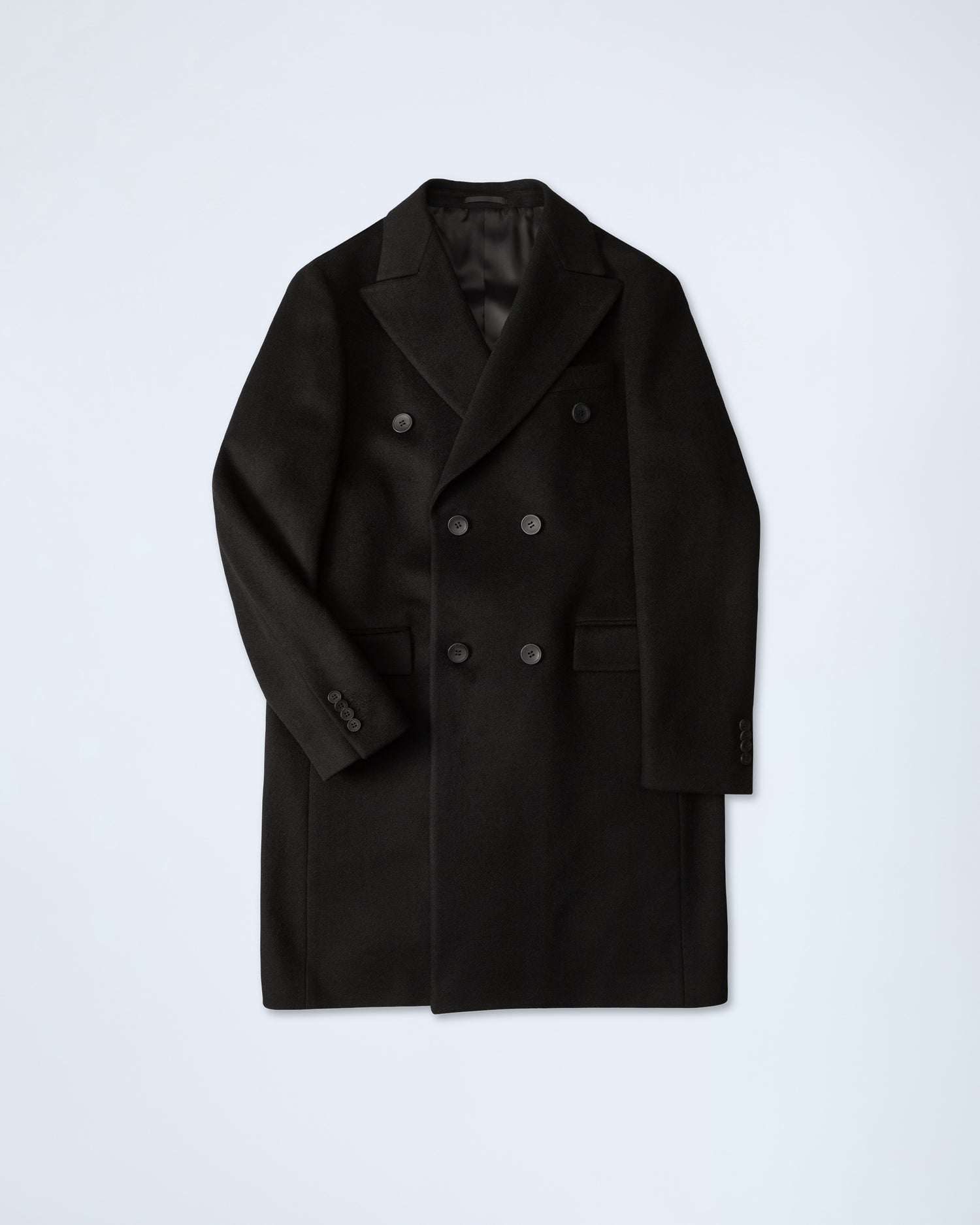 Double-breasted Overcoat in Black (9396731969866)