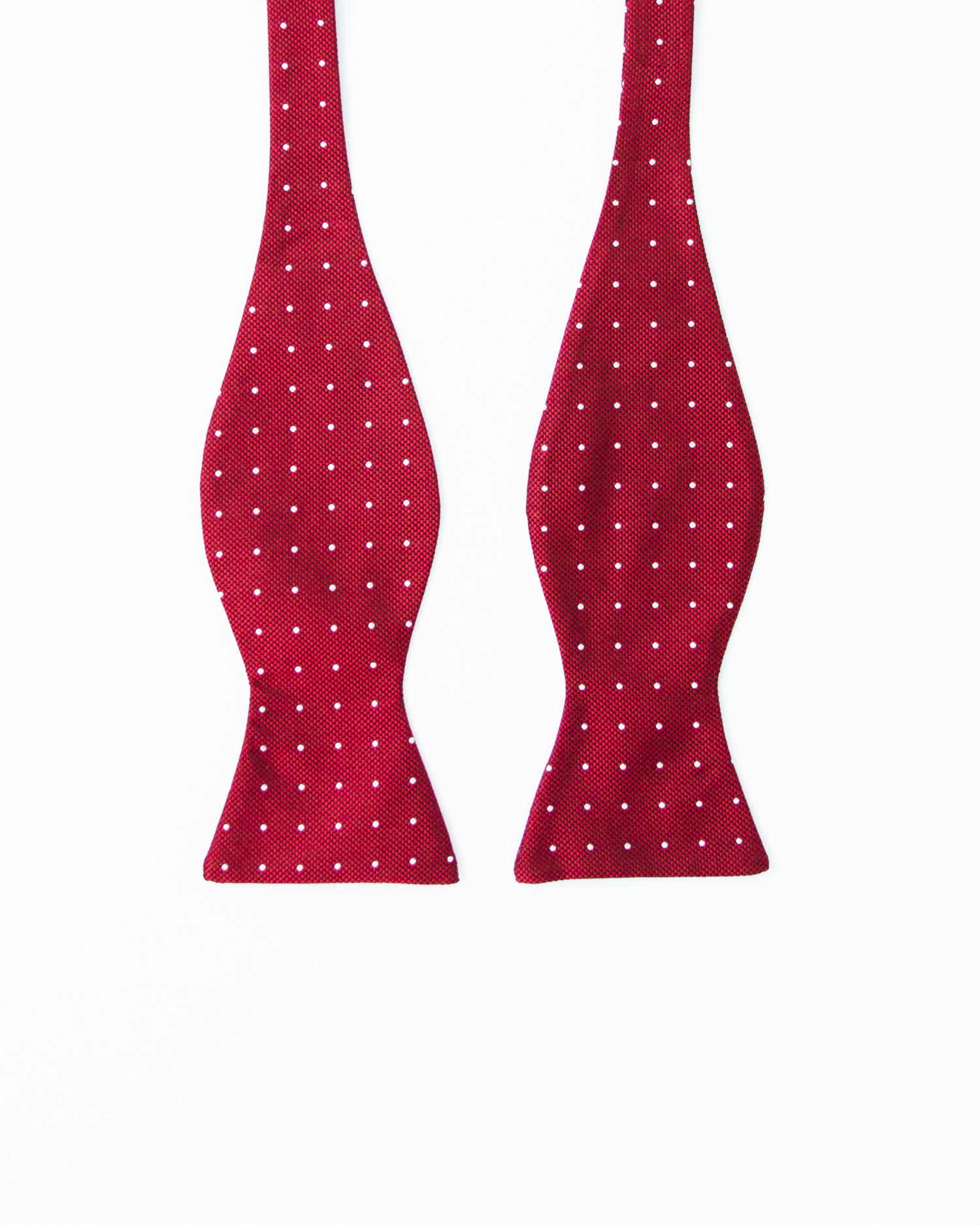 Red Bow Tie with dots in Silk (8414387700042)