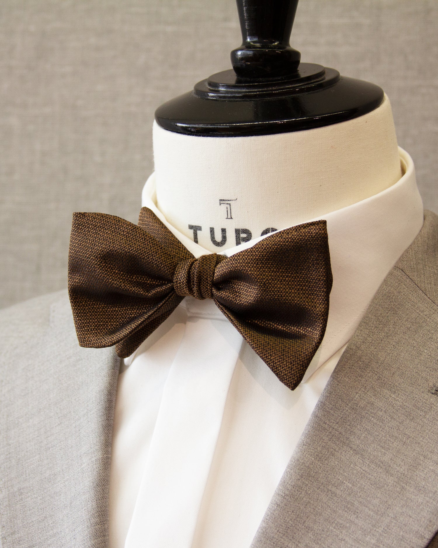 Turo Fine Grenadine Silk Bow Tie in Mocca Brown (8413672669514)