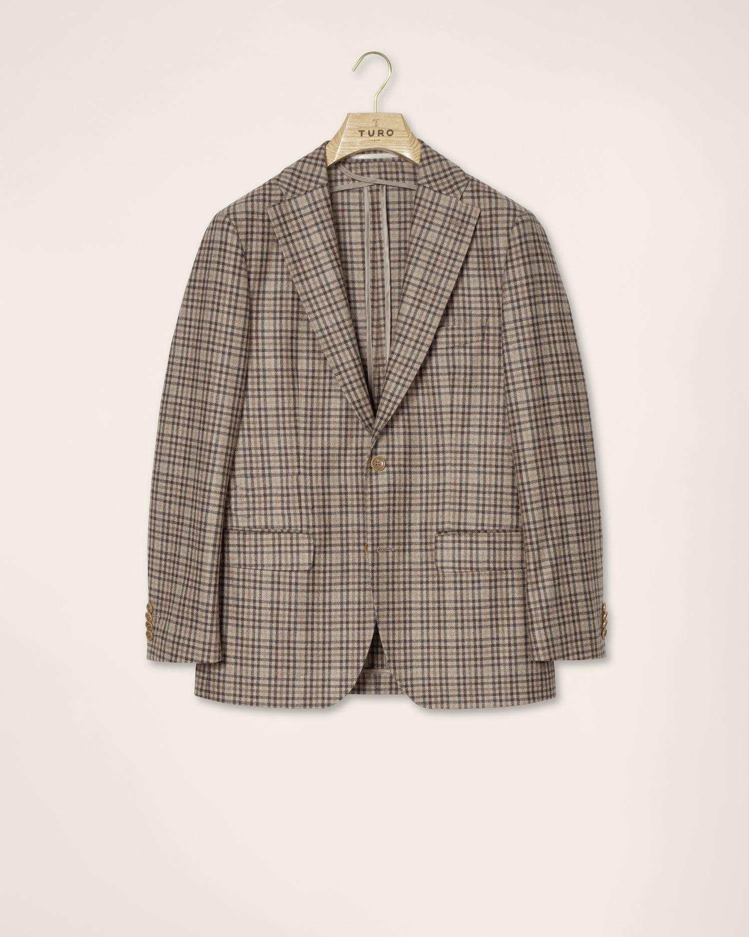 Plaid Blazer in Beige