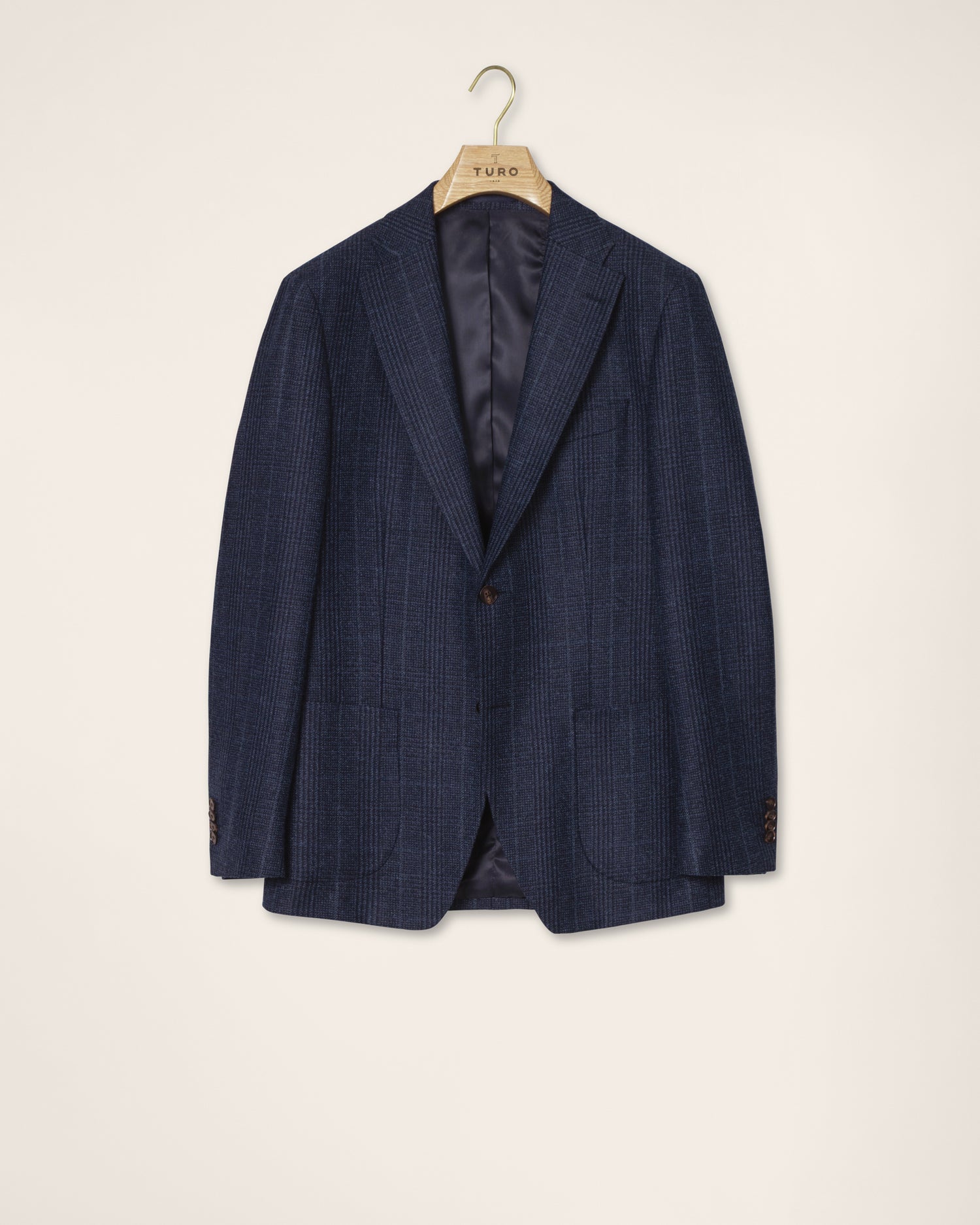 Dark Blue Checkered Blazer