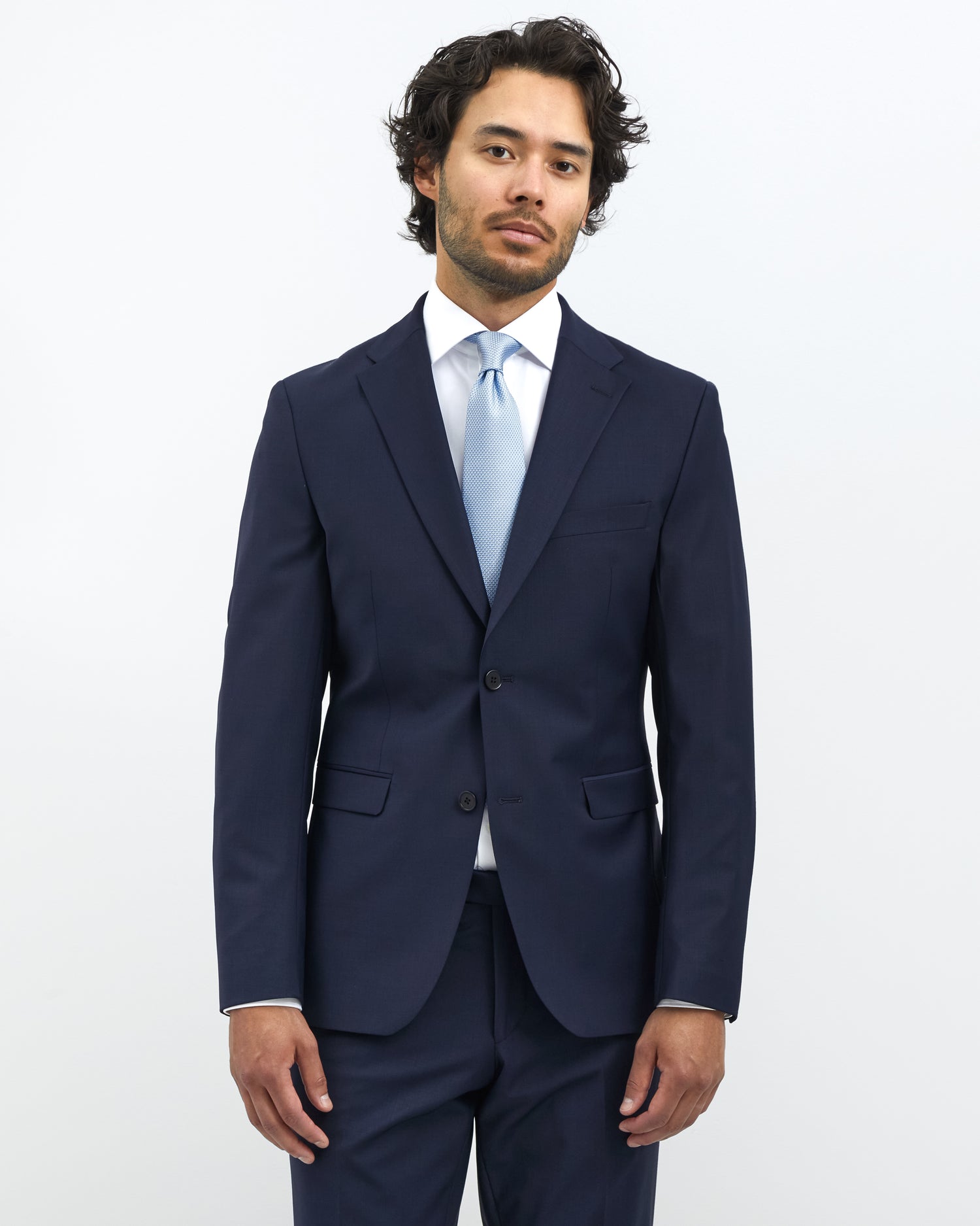 Navy Blue Athlete Fit Suit in Stretch Fabric (2079960137790) (9303993123146)