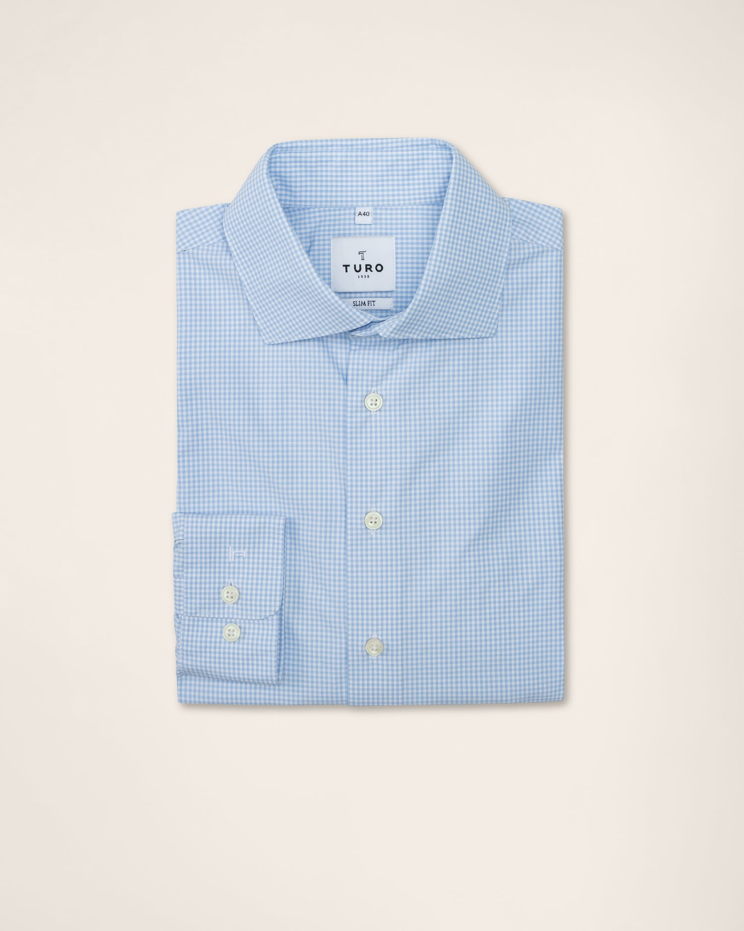 Light Blue Shirt in Micro Check