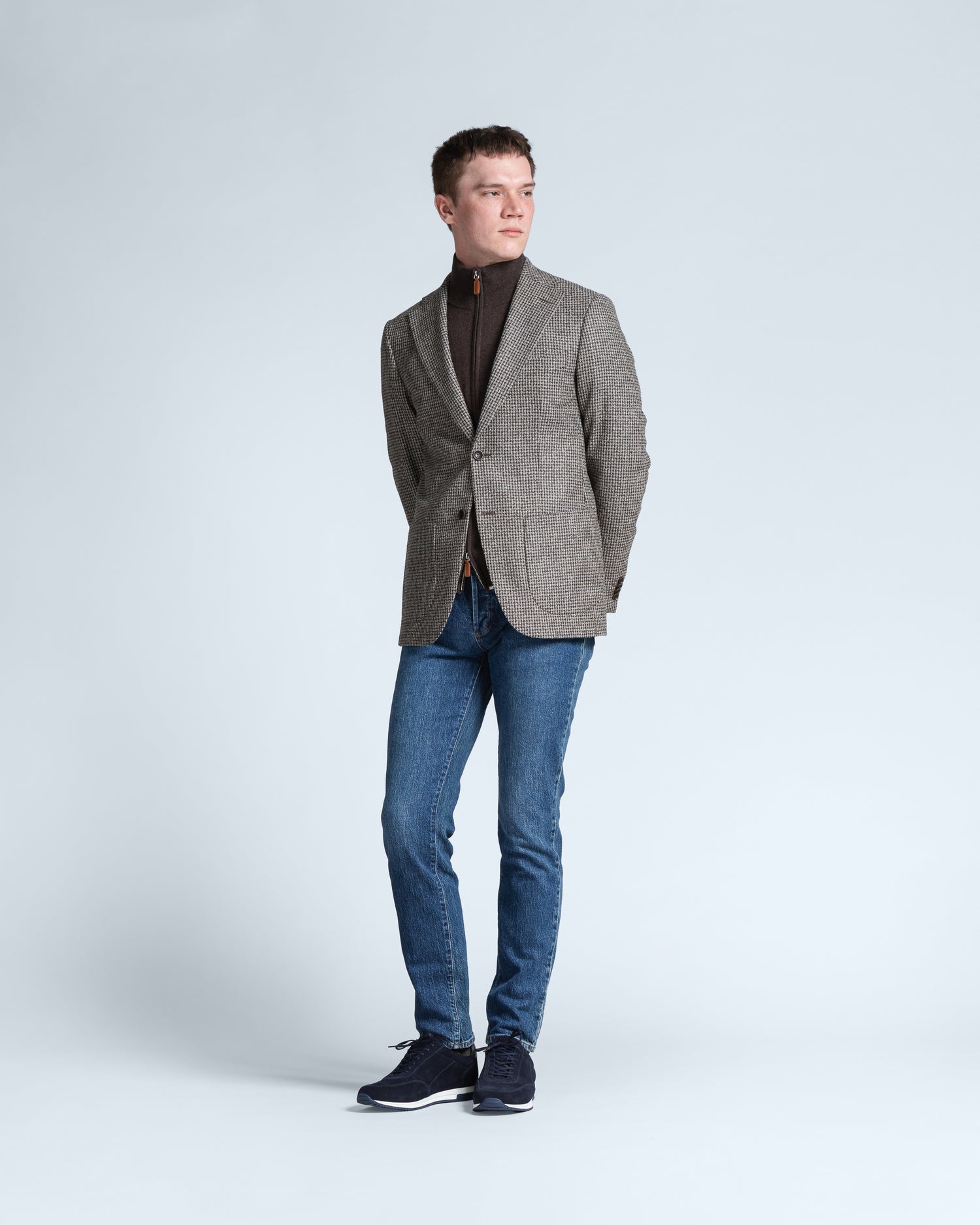 Houndstooth Blazer in Brown (10287630352714)