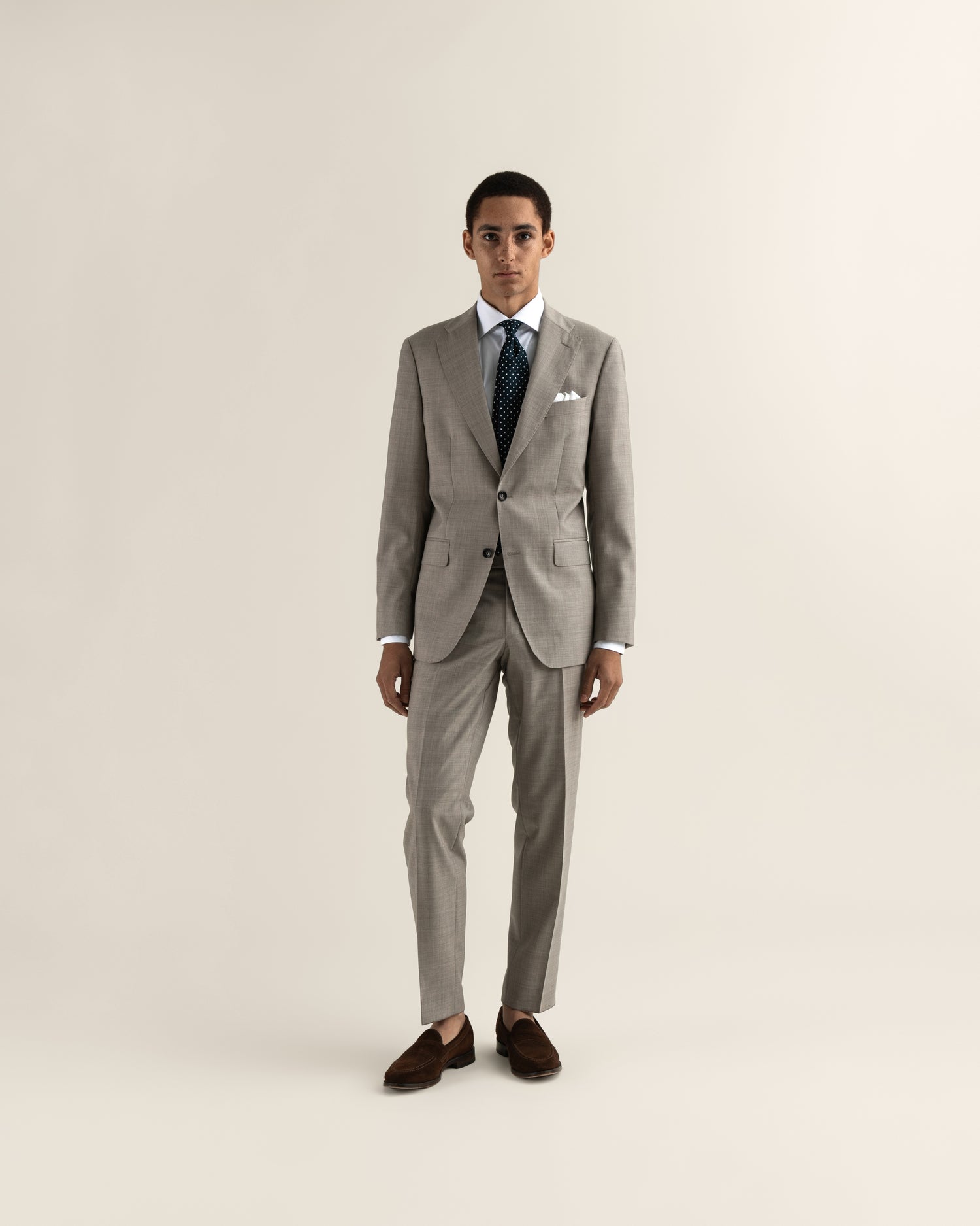 Premium Wool Suit in Light Beige