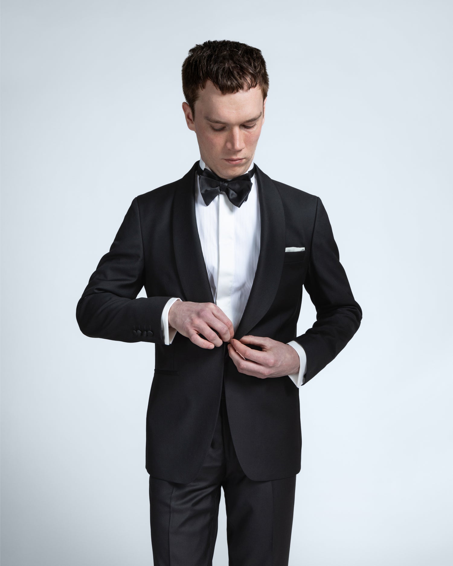 Black Slim fit Tuxedo in Premium 110's Wool (10182594560330)