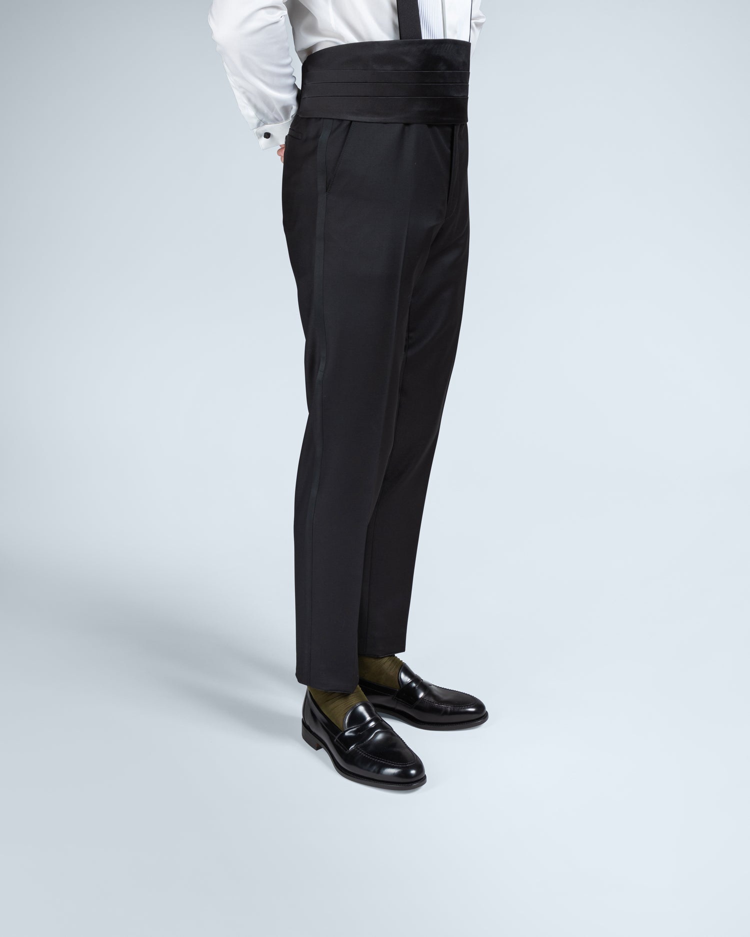 Black Slim fit Tuxedo in Premium 110's Wool (10182594560330)
