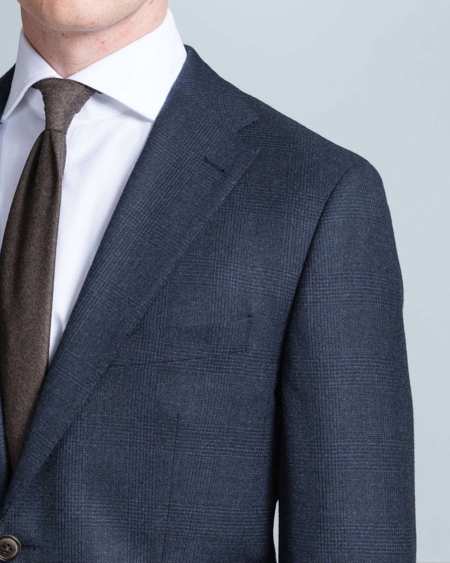 Navy Flannel Suit with Check (10256813883722)