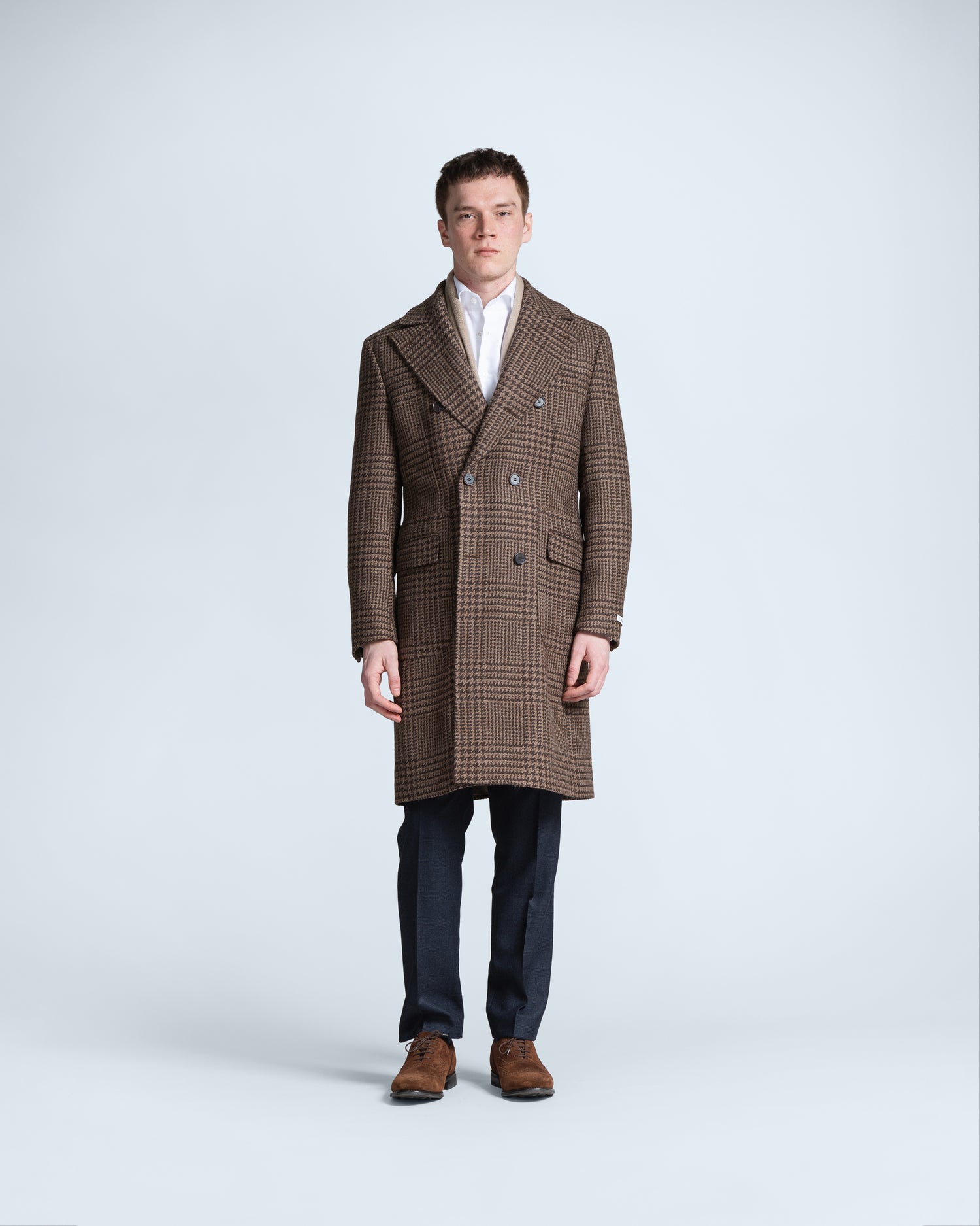 Glencheck Overcoat in Mocca Brown (10277285953866)
