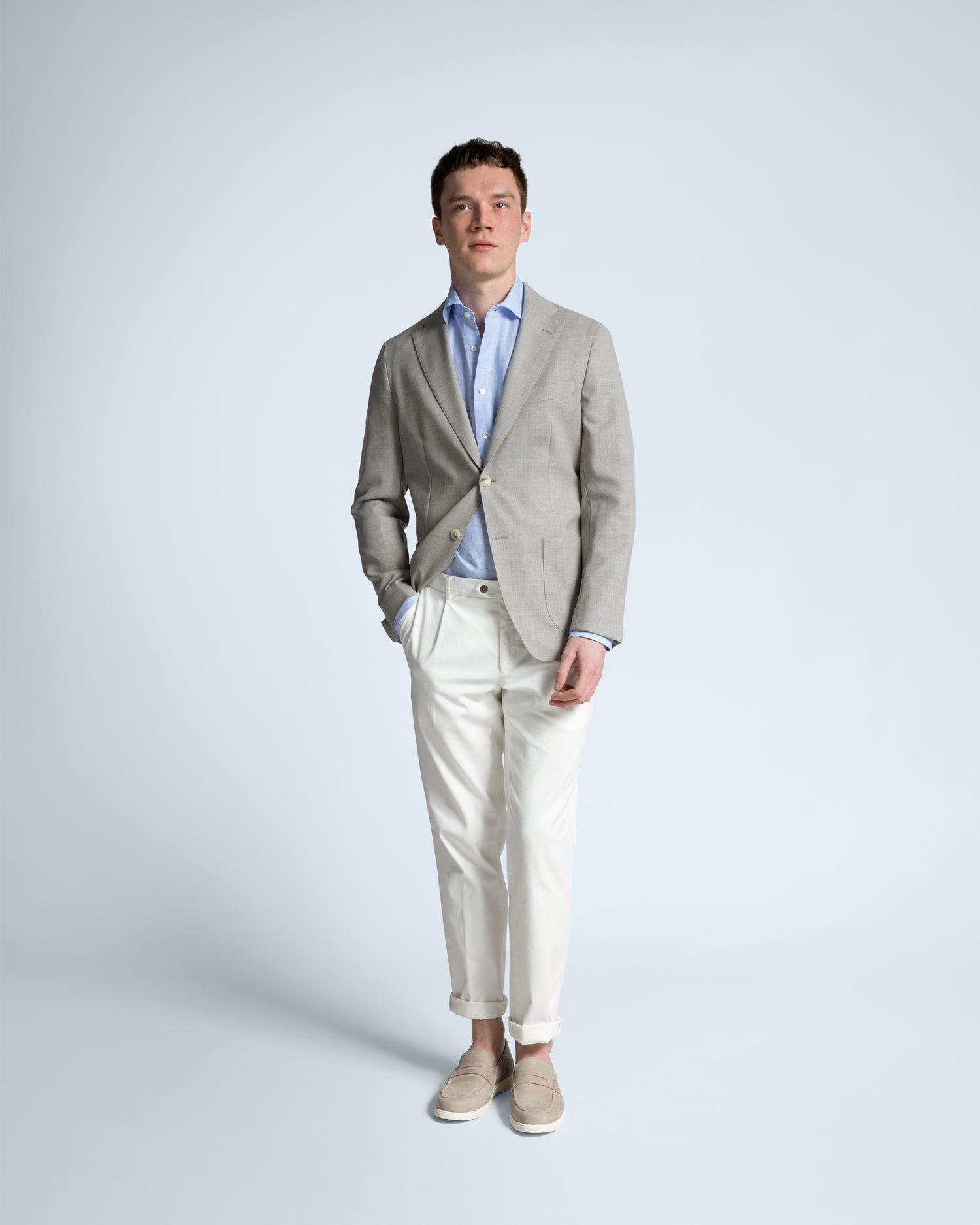 Light Beige Jacket in Wool (9994135732554)