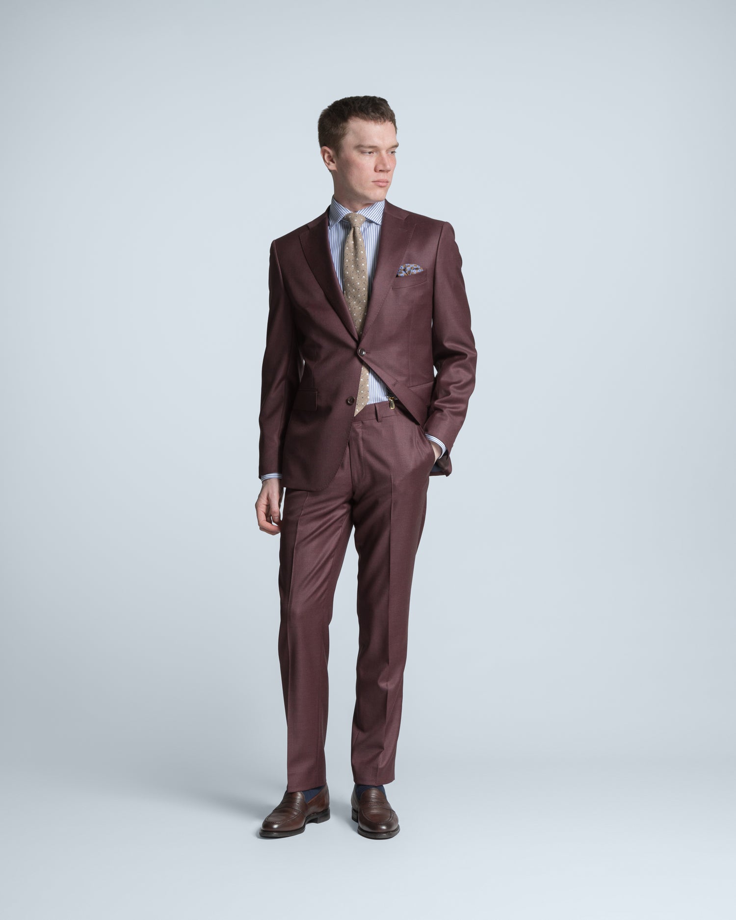 Premium Wool Suit in Bordeaux Red (10265418924362)