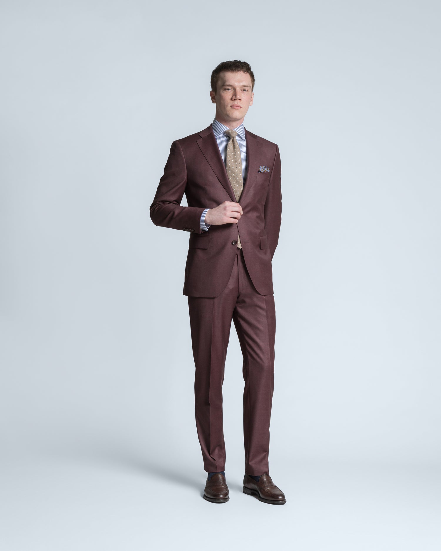 Premium Wool Suit in Bordeaux Red (10265418924362)