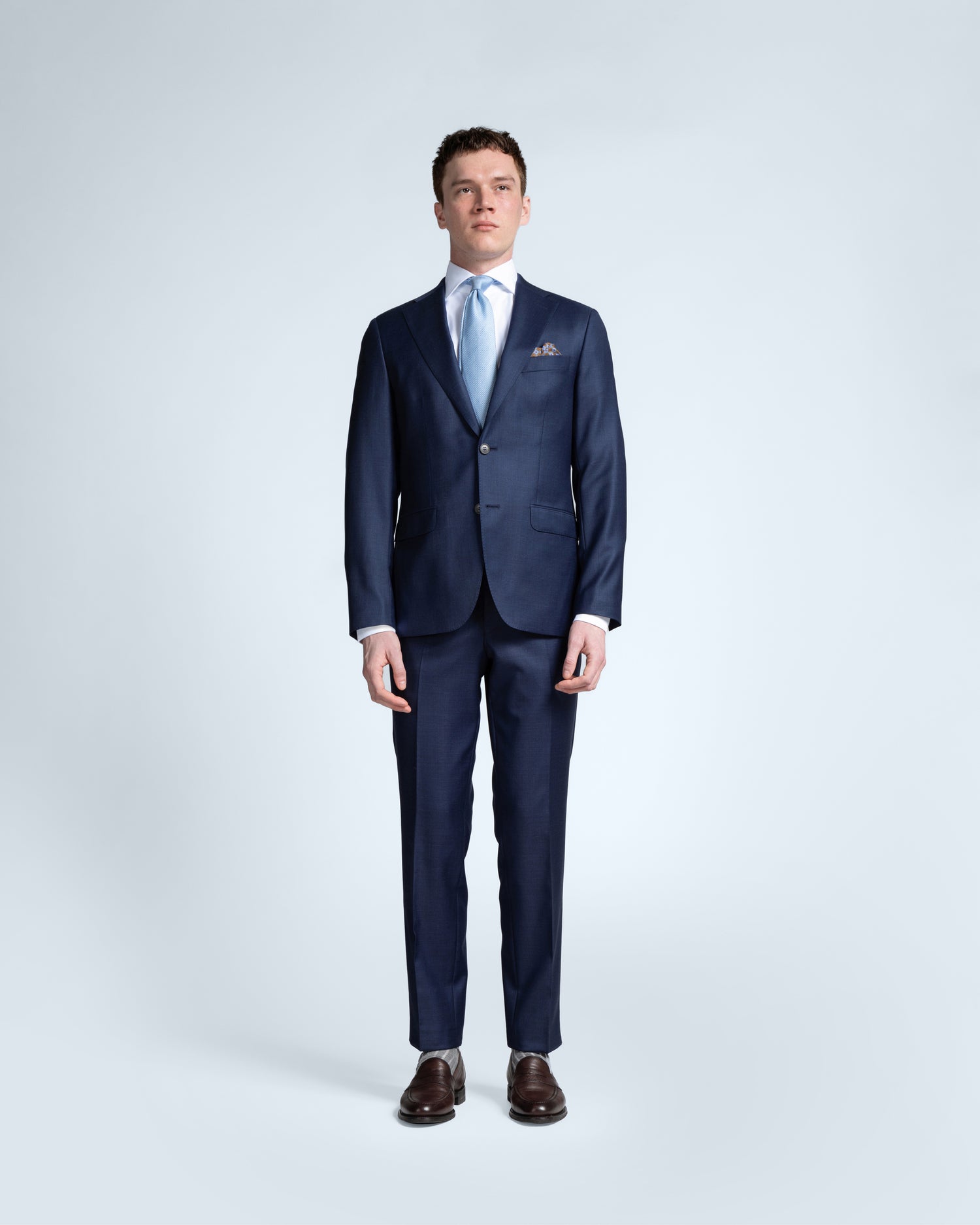 Navy Micro Check Suit (9638338986314)