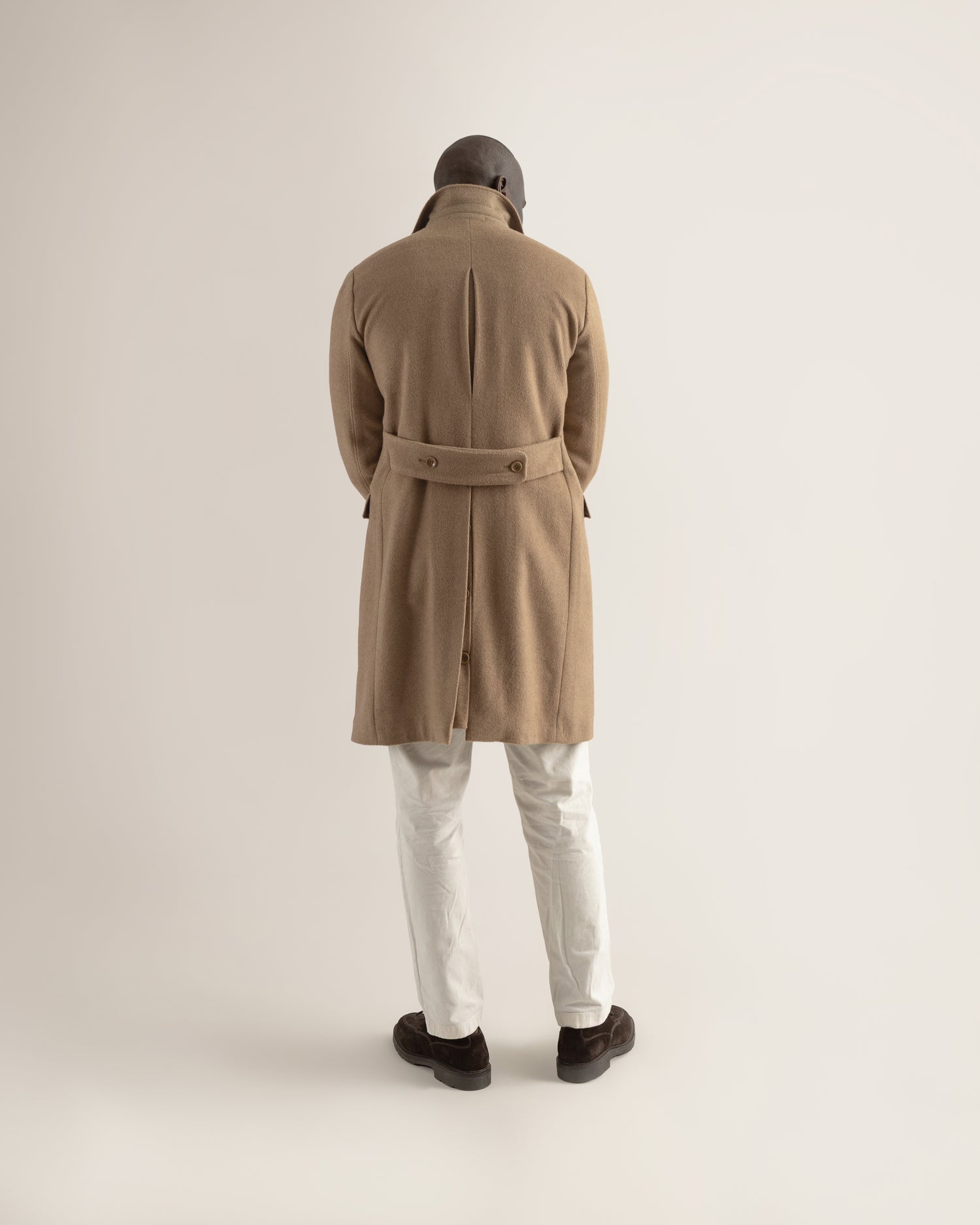 Double-Breasted Overcoat in Camel Hair