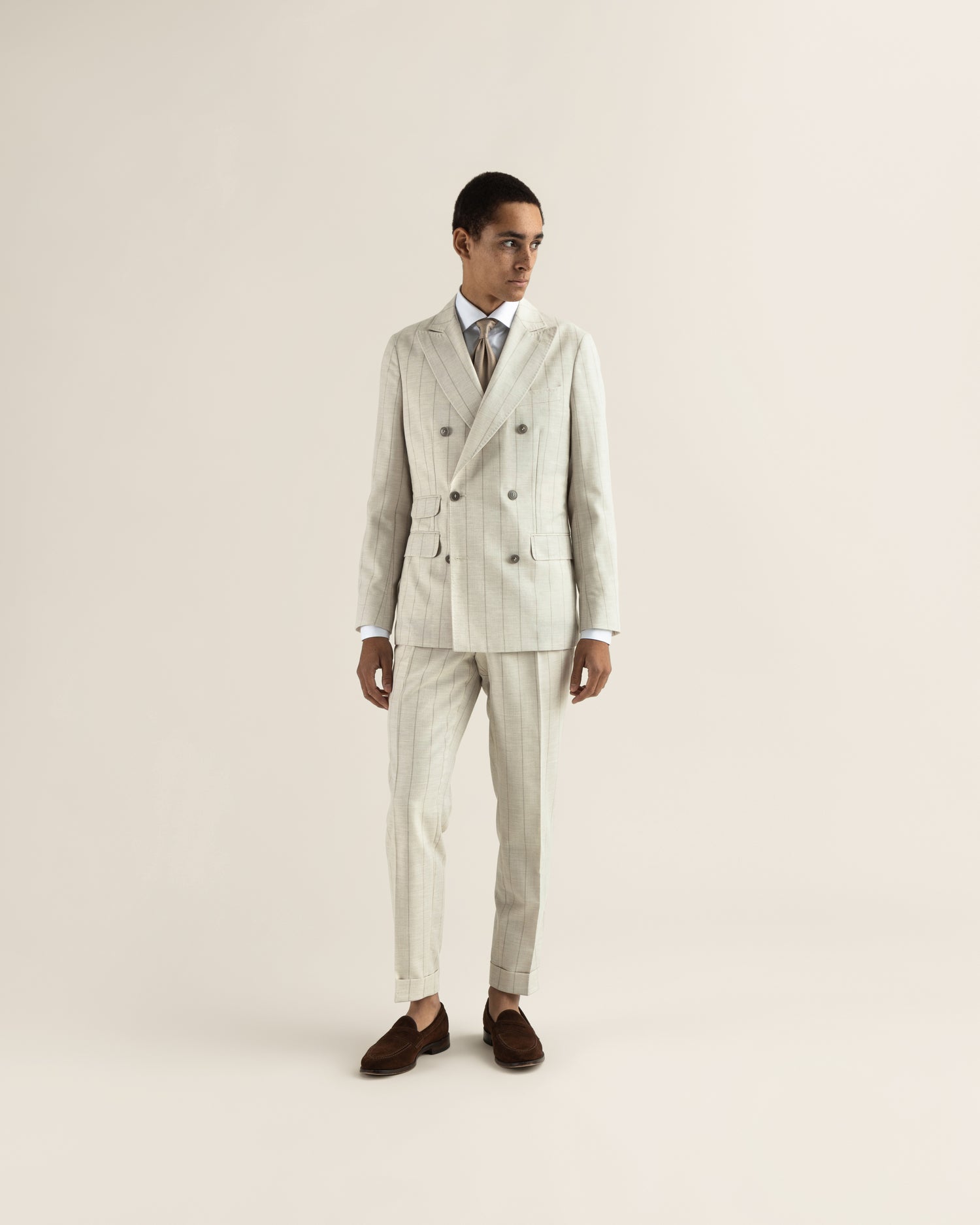 Off-White Suit With Stripe
