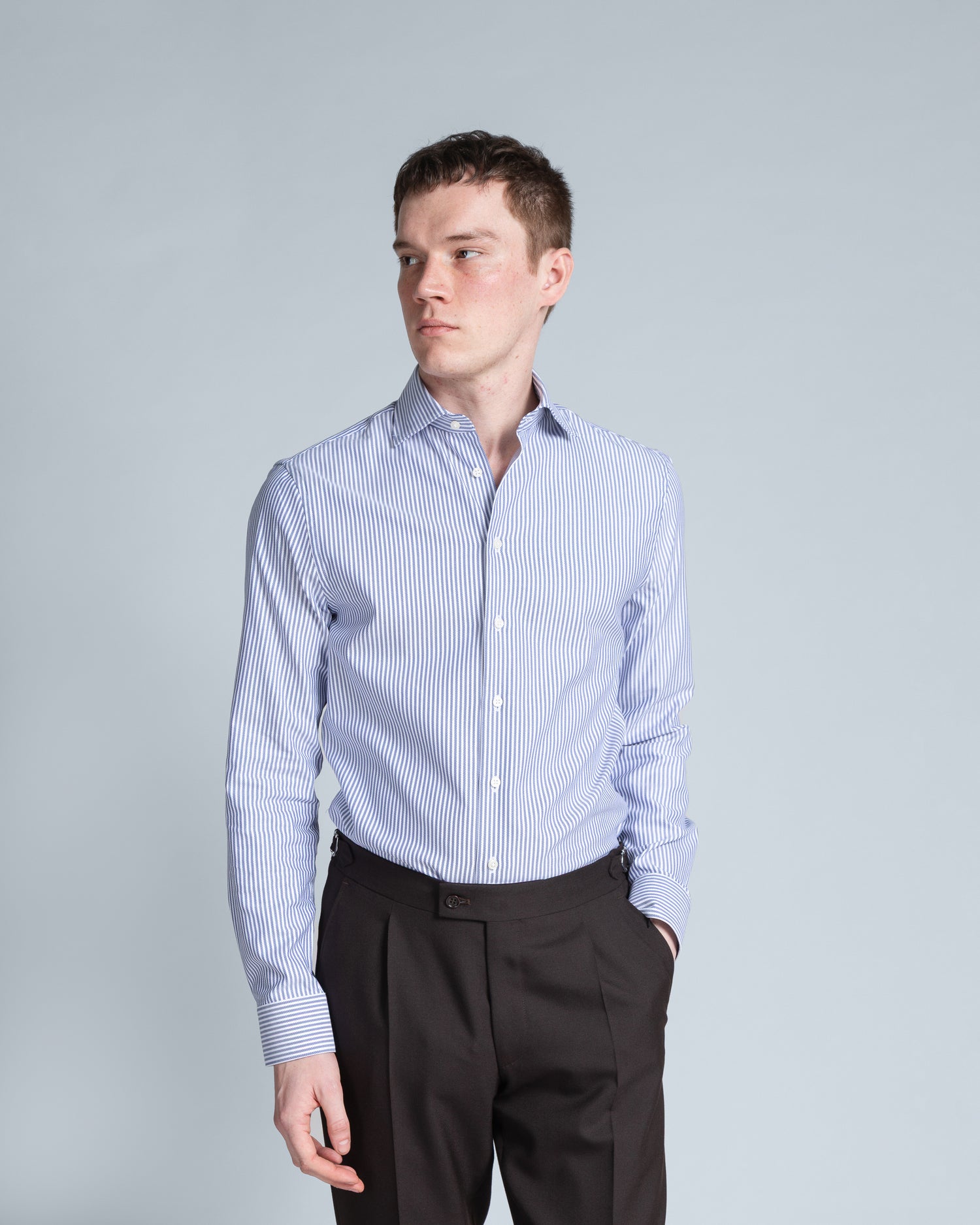 Oxford Style Blue-striped Shirt (10270669111626)