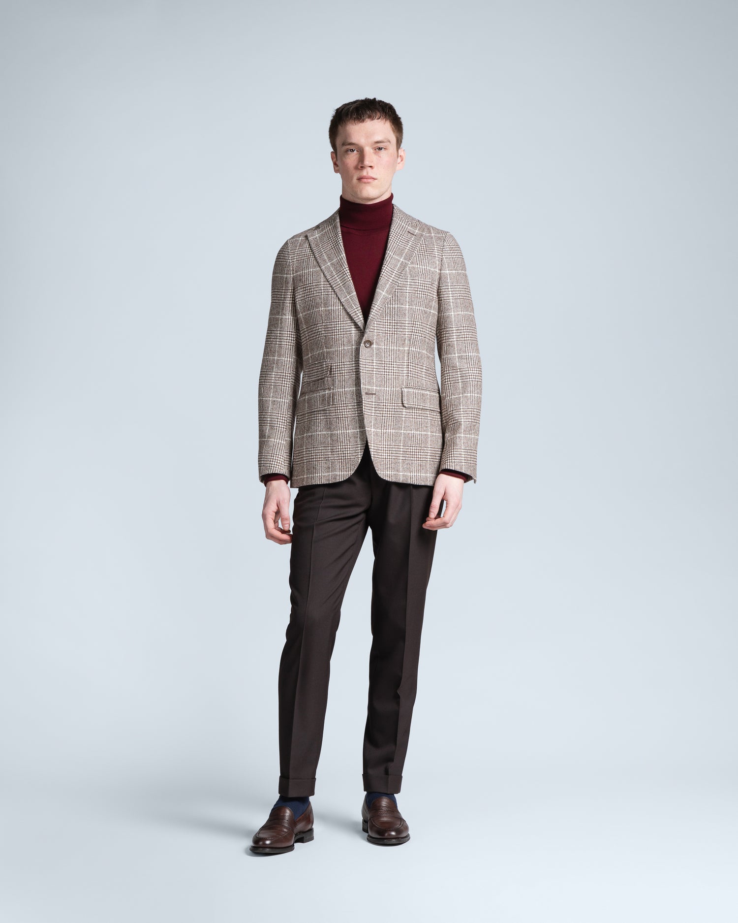 Luxurious Brown Check Blazer (10287653290314)