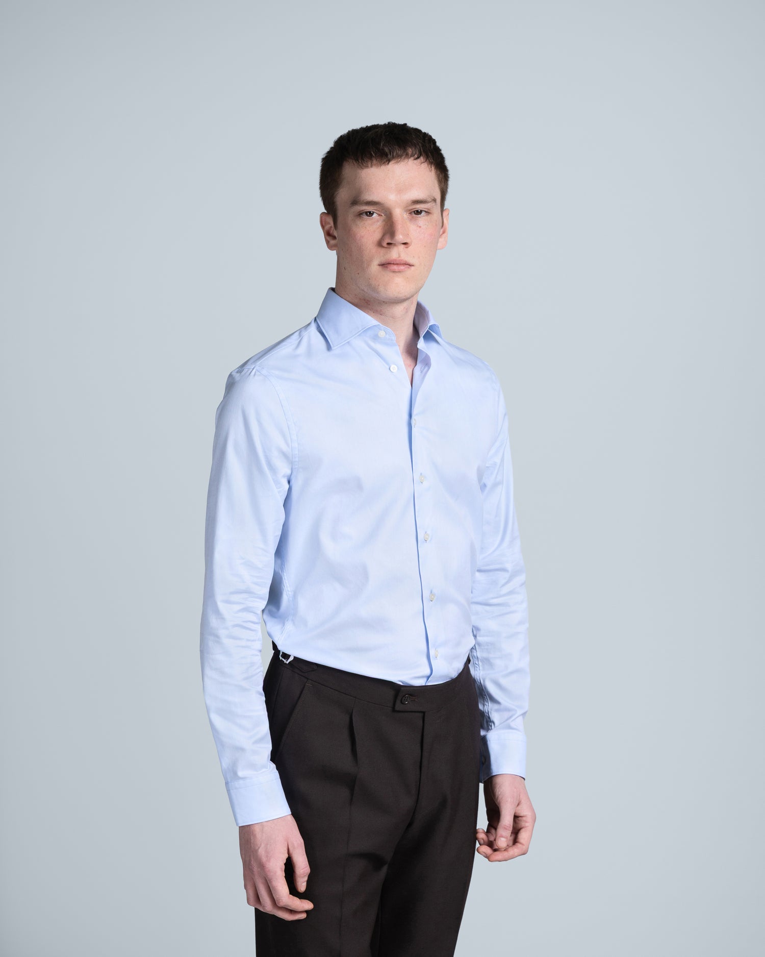 Blue Shirt in Albini Cotton (10271880118602)