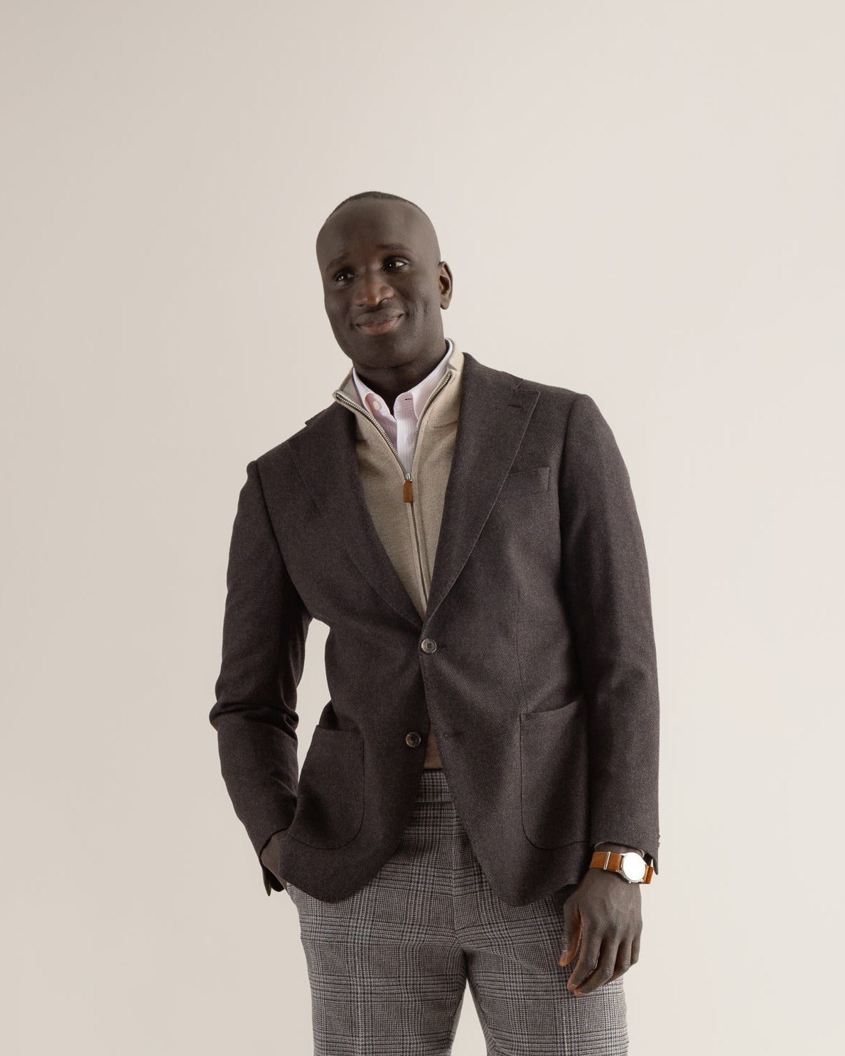 Half-lined Blazer in Brown