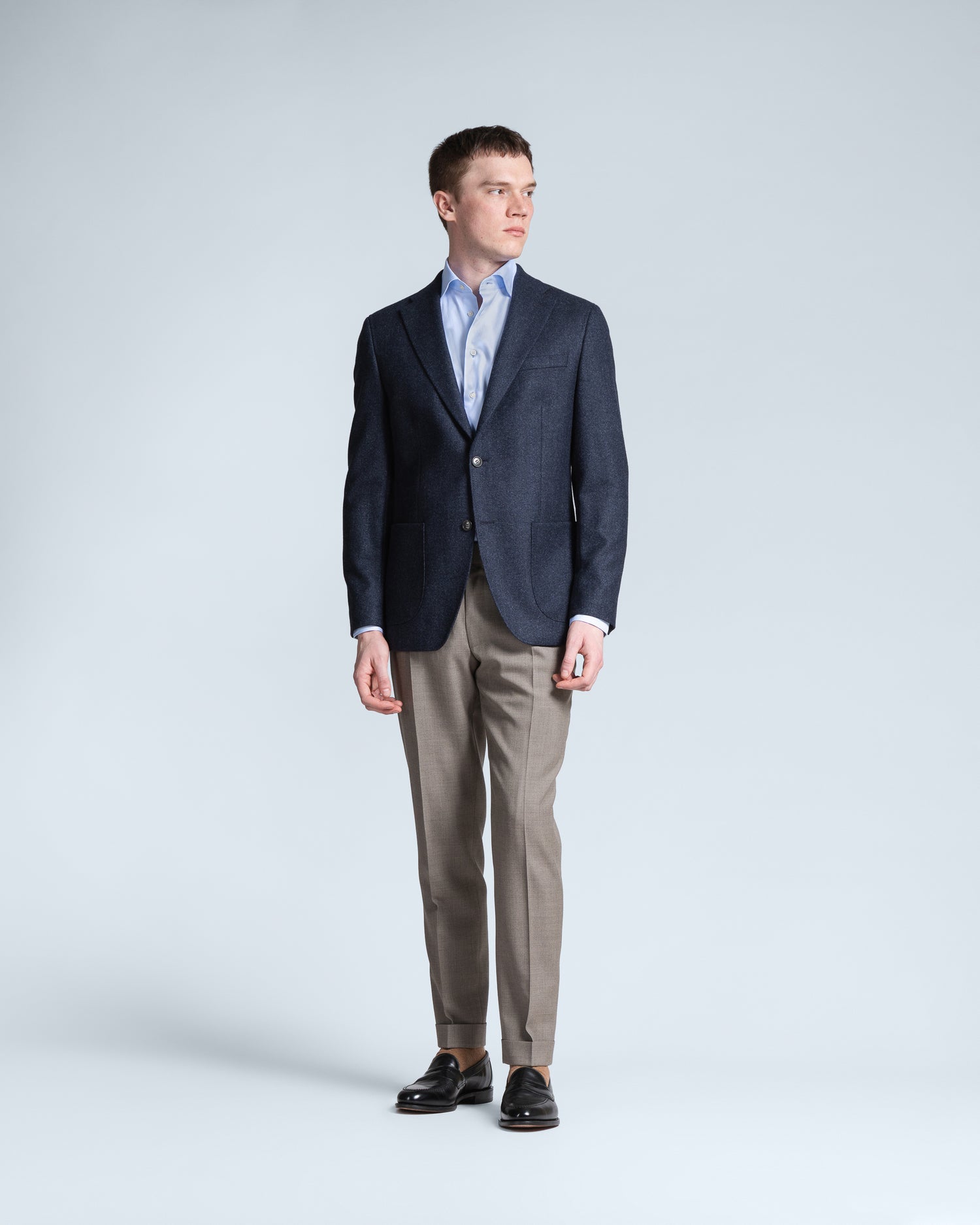 Dark Blue Herringbone Blazer (10271960924490)
