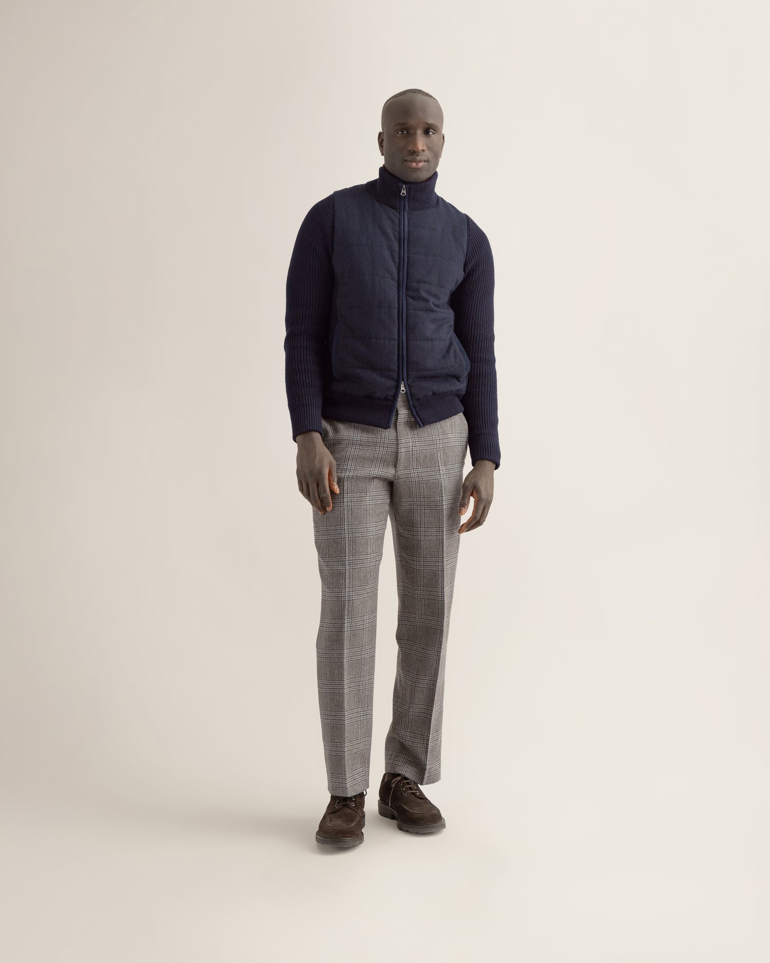 Zip-Up Cardigan in Navy