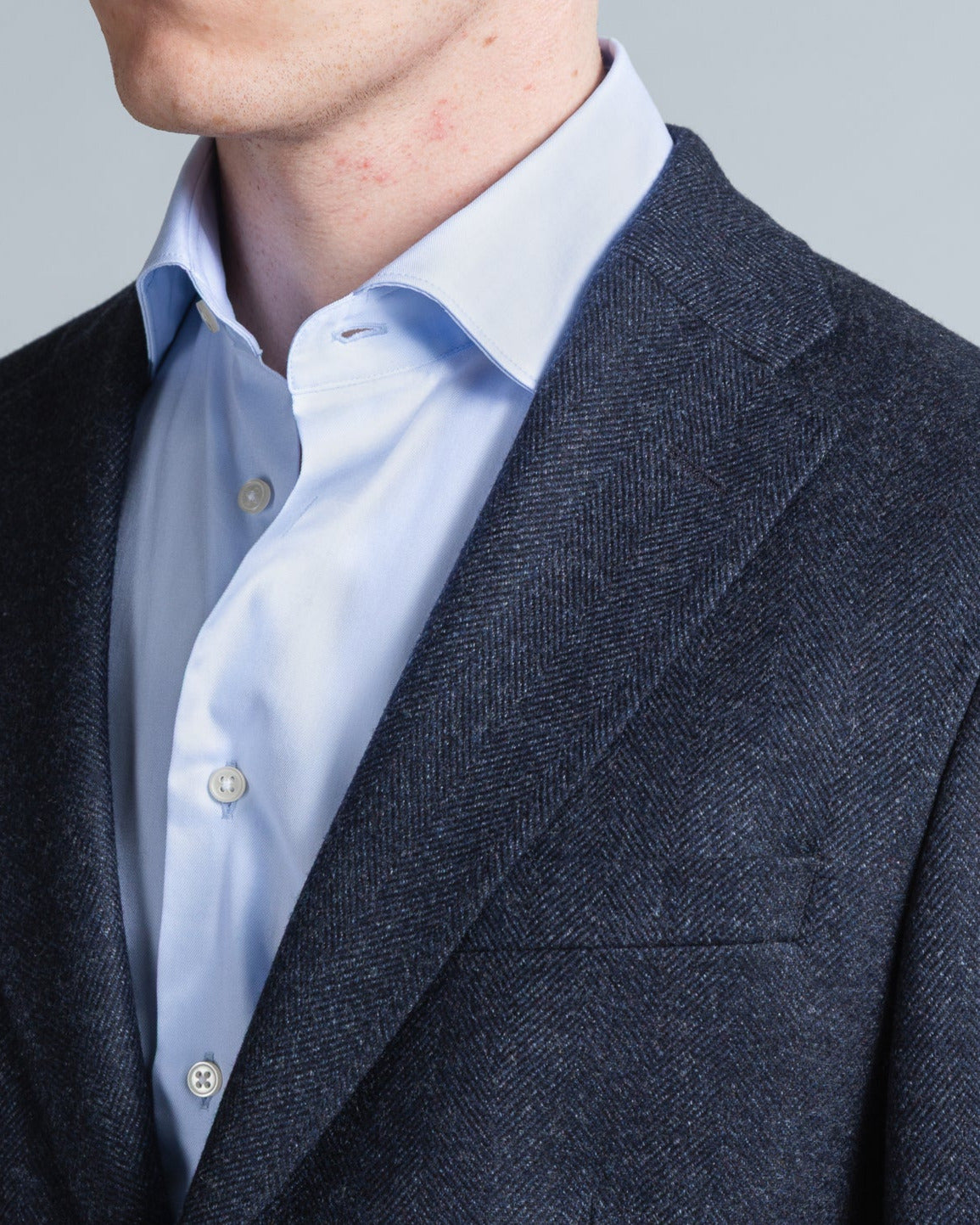 Blue Shirt in Albini Cotton (10271880118602)