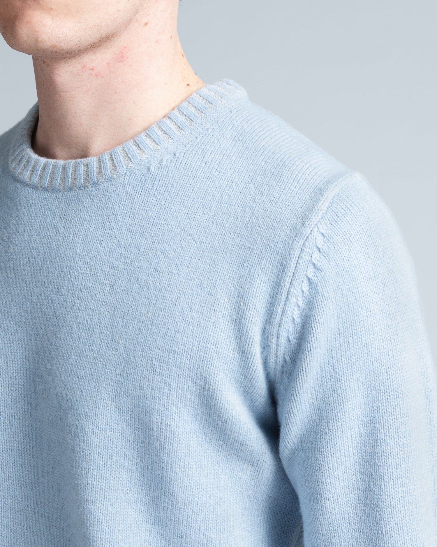 Crew Neck Jumper in Light Blue (10282016375114)