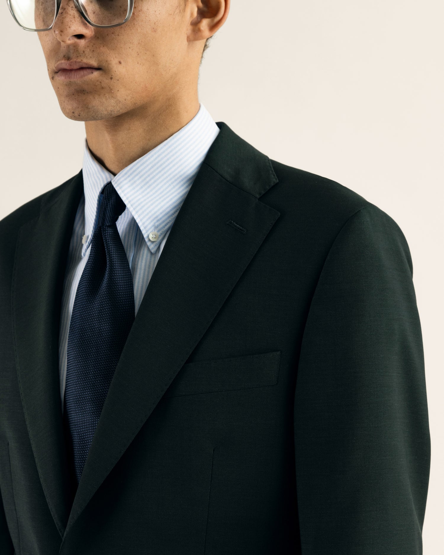 Wool-Mohair Suit in Dark Green