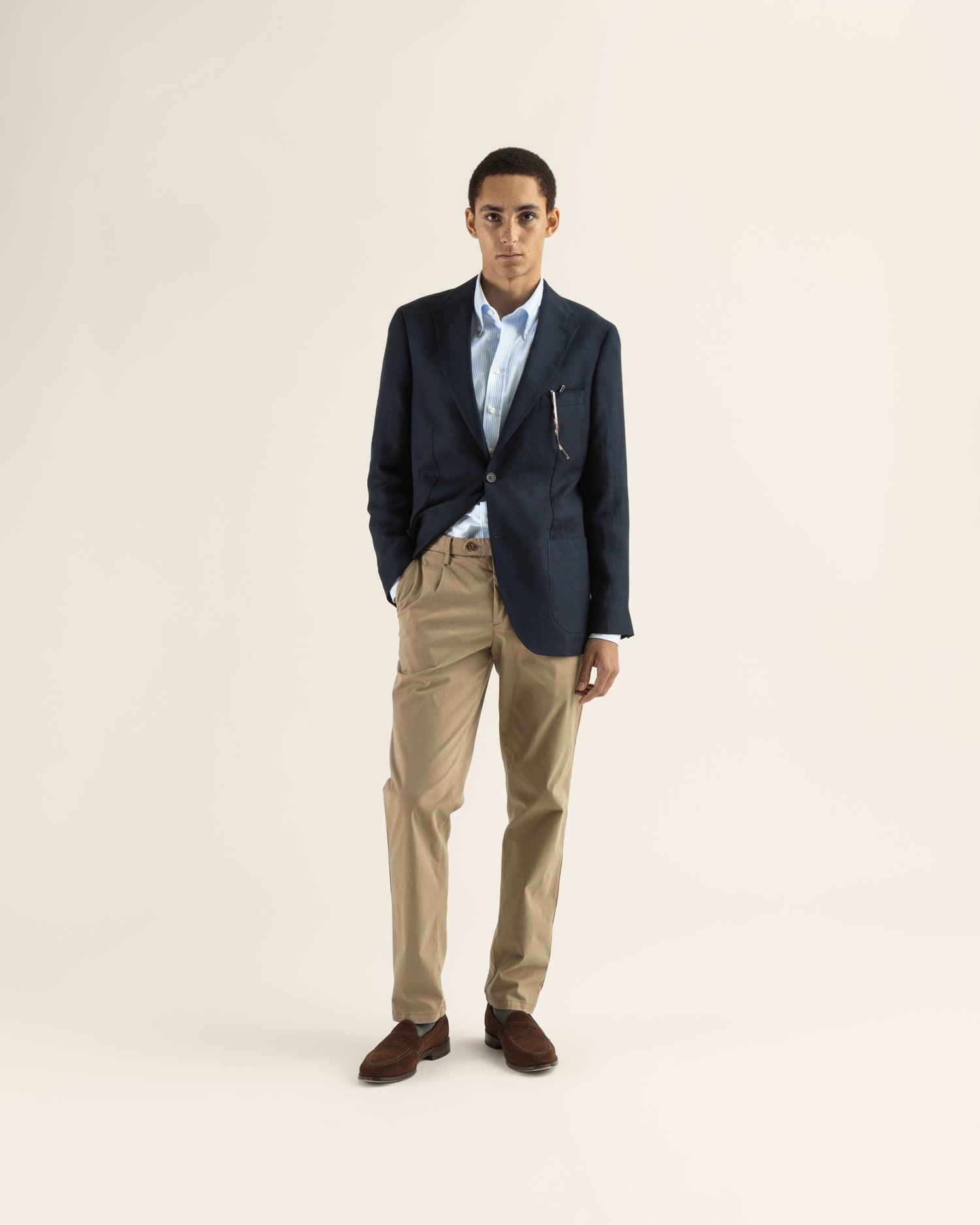 Linen Blazer in Navy