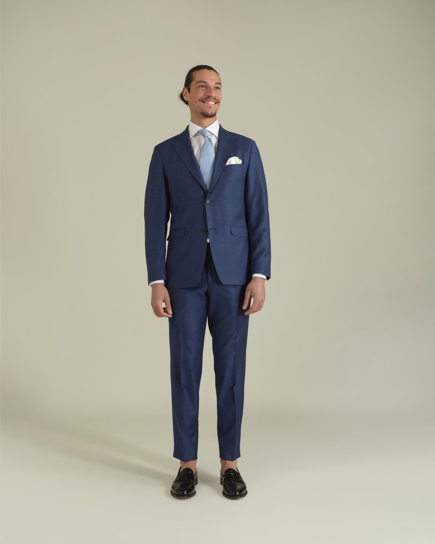 Elegant Premium Wool Suit in Ocean Blue (8669596746058)